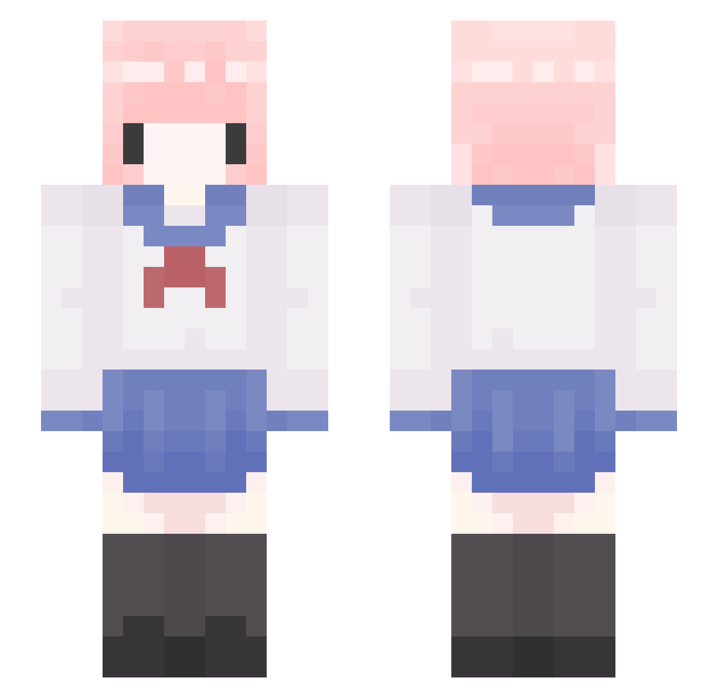 meowxvanilla Minecraft skin, front and back view