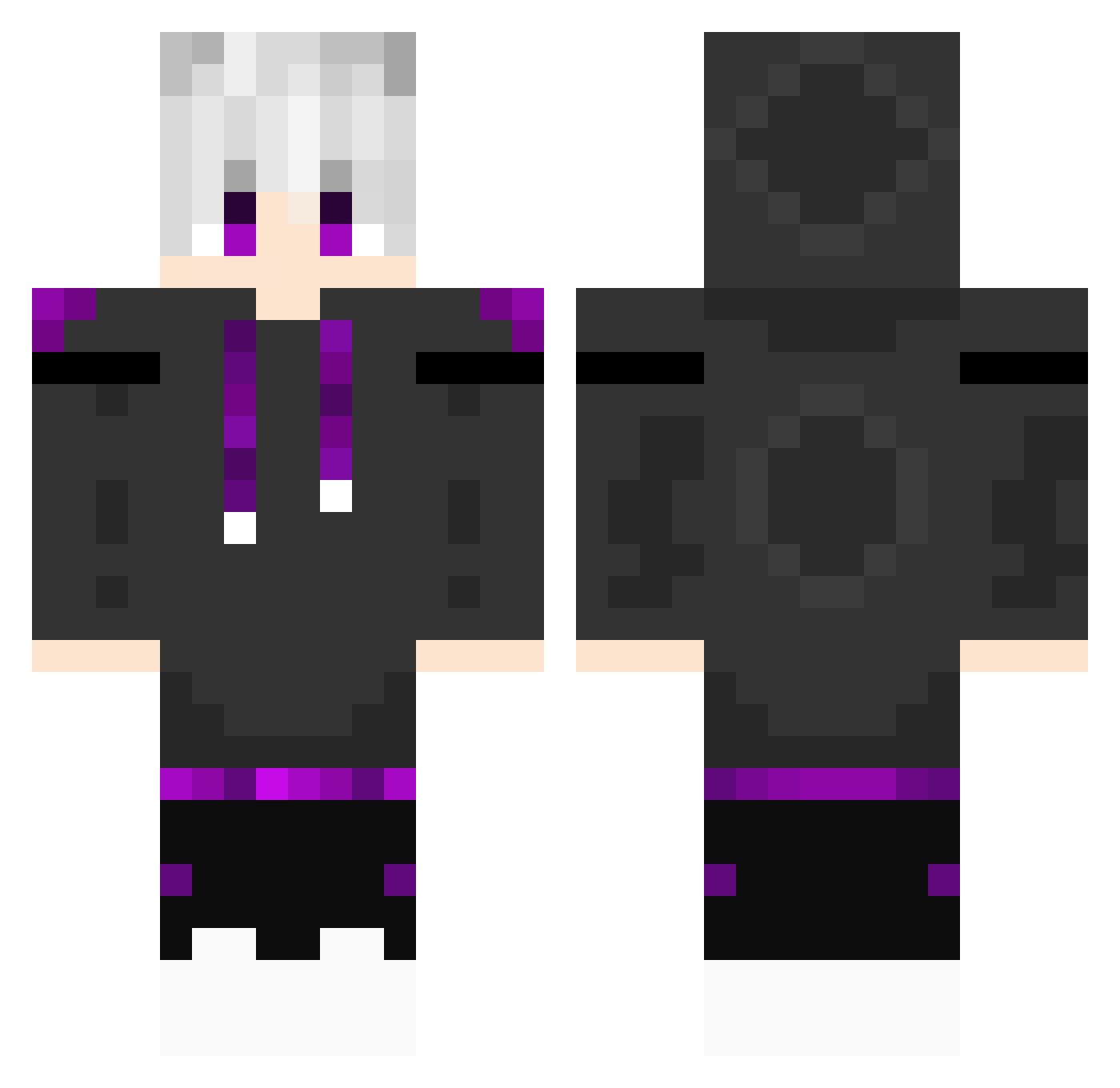 Selarion Minecraft skin, front and back view