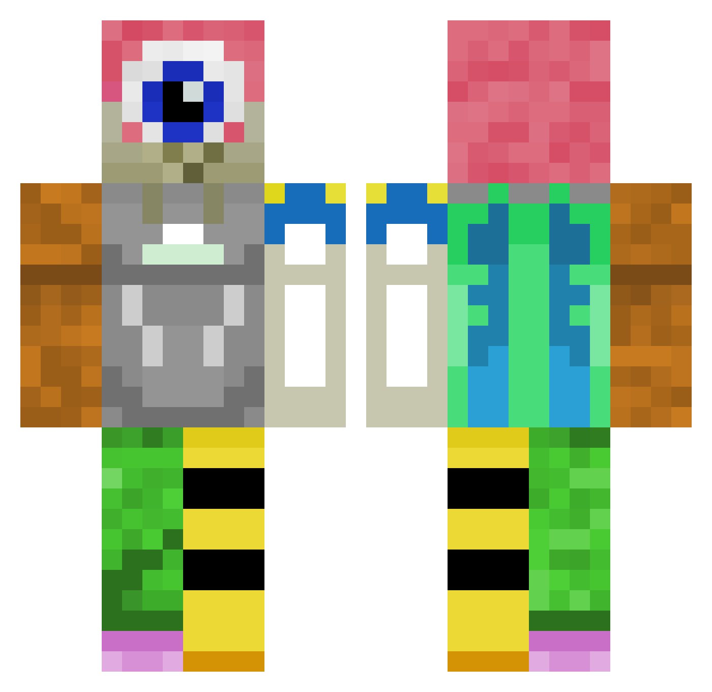 Statelybadaz Minecraft skin, front and back view
