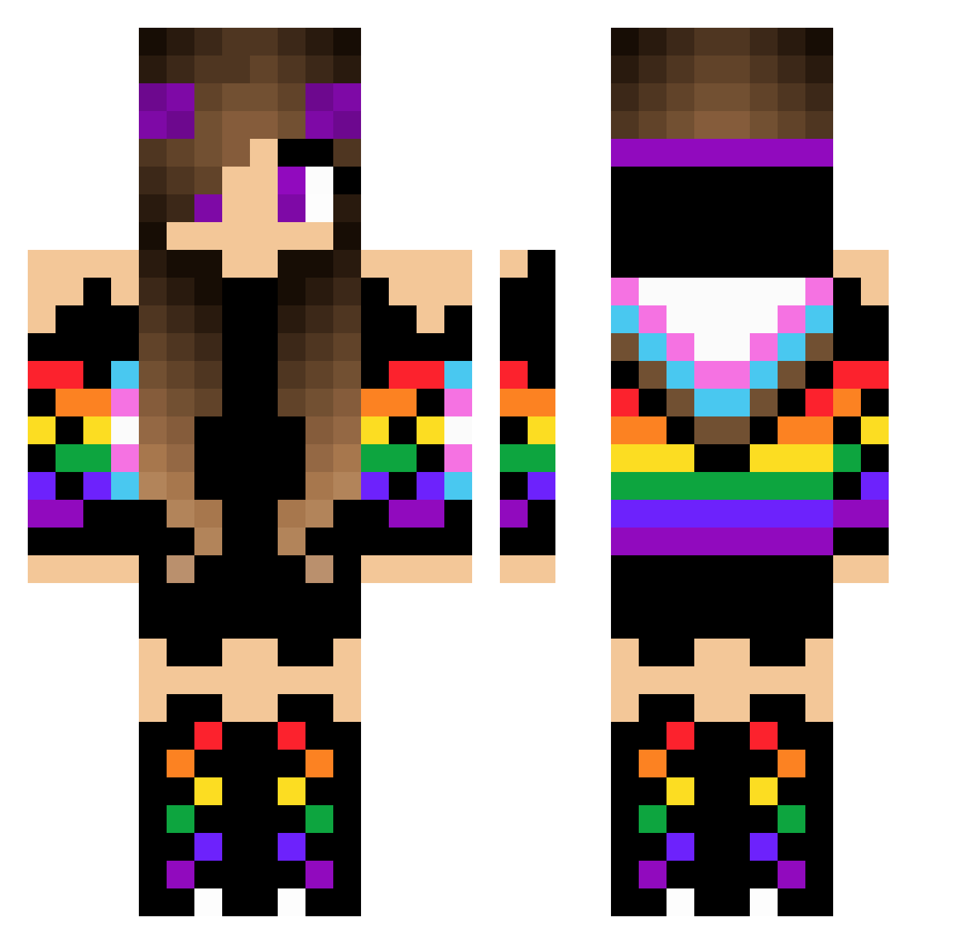 Unknowngalaxyfox Minecraft skin, front and back view