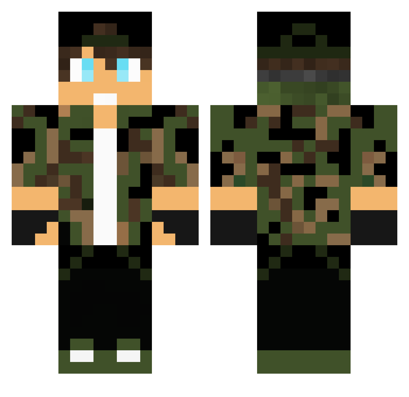 transplanted Minecraft skin, front and back view