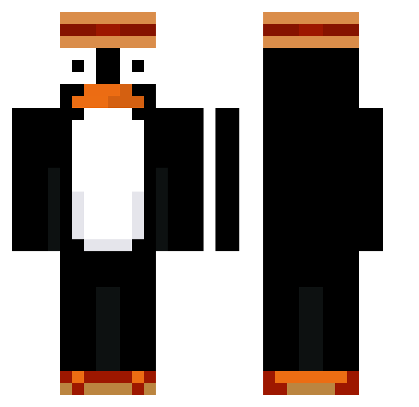 SadN0x Minecraft skin, front and back view
