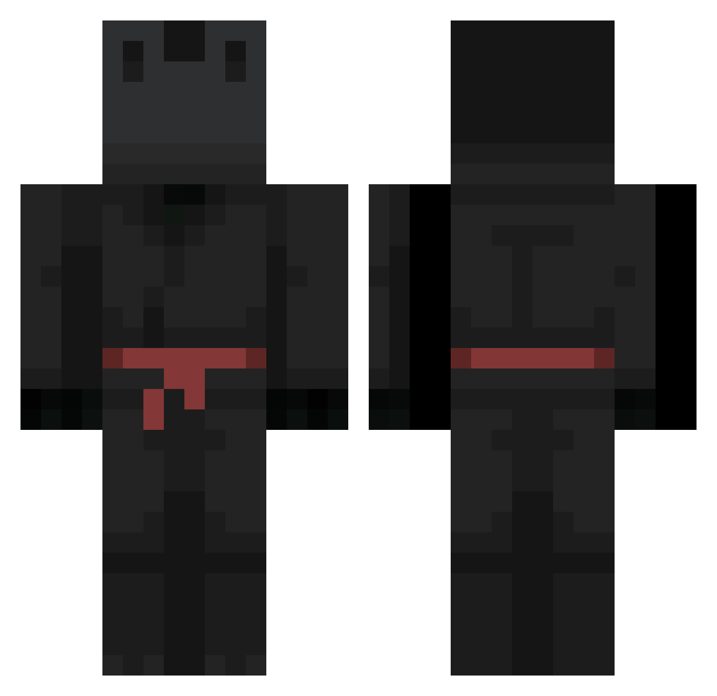 BodyyCount Minecraft skin, front and back view