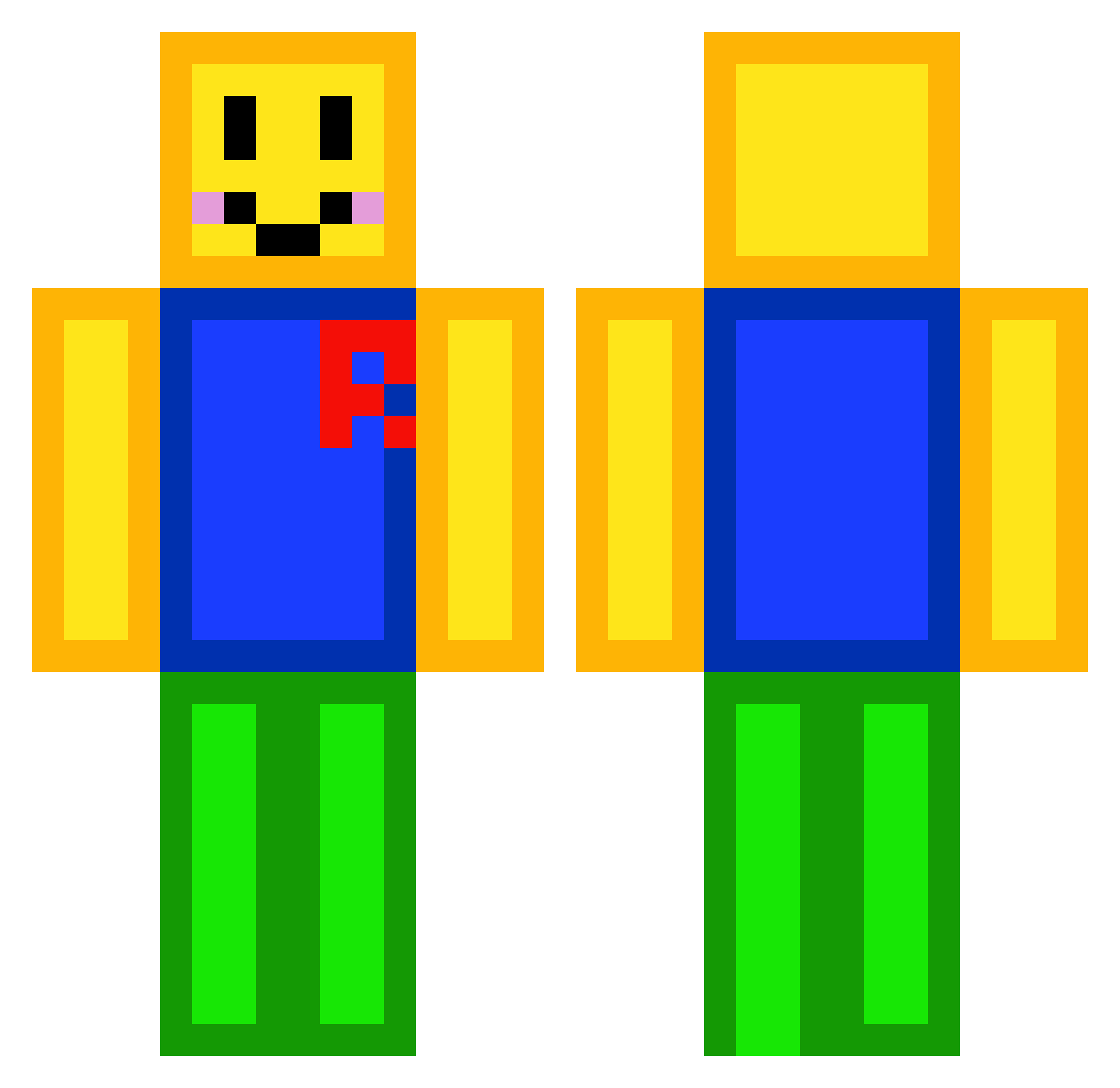 Aleccoz Minecraft skin, front and back view