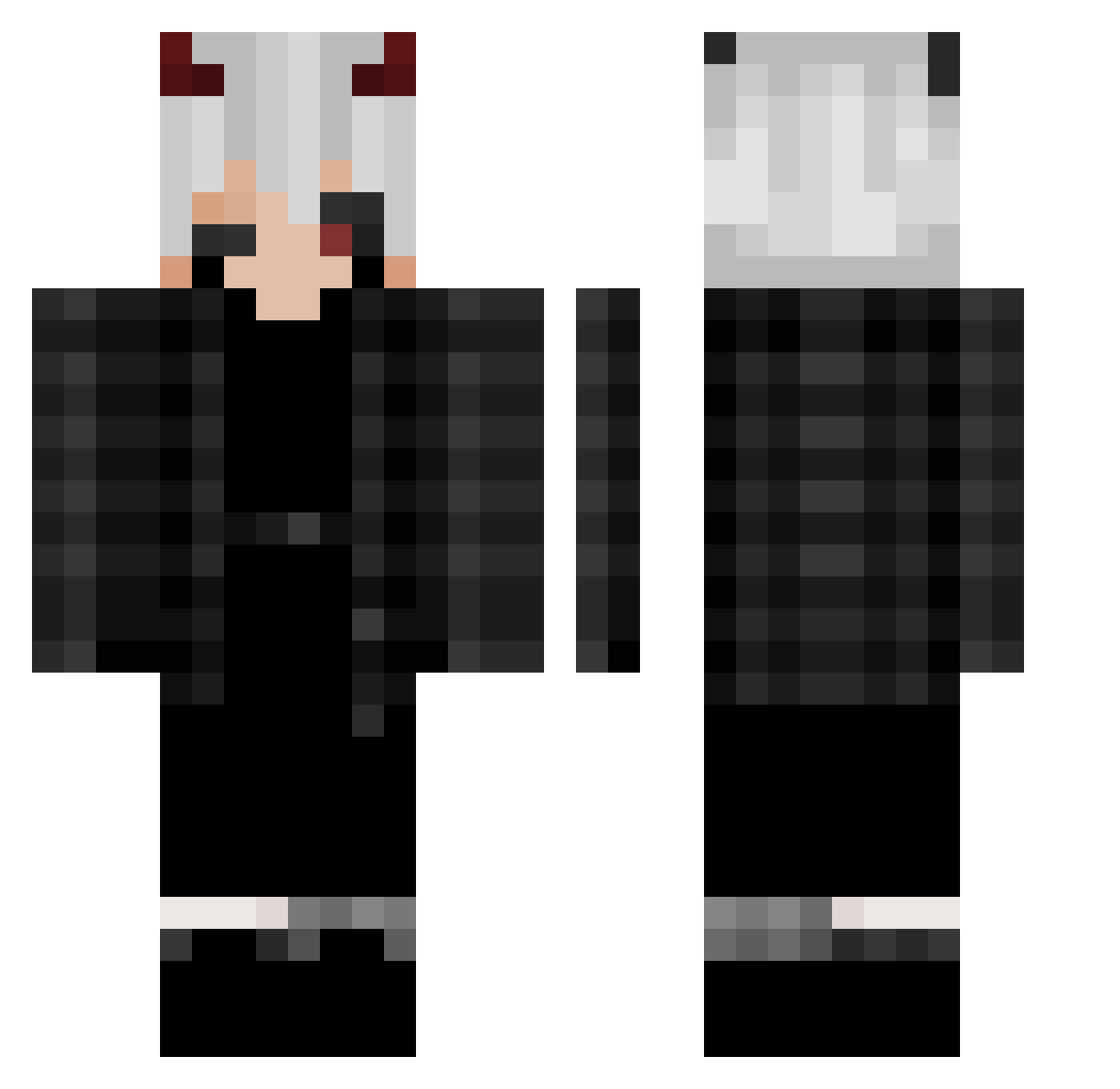 Polysk Minecraft skin, front and back view