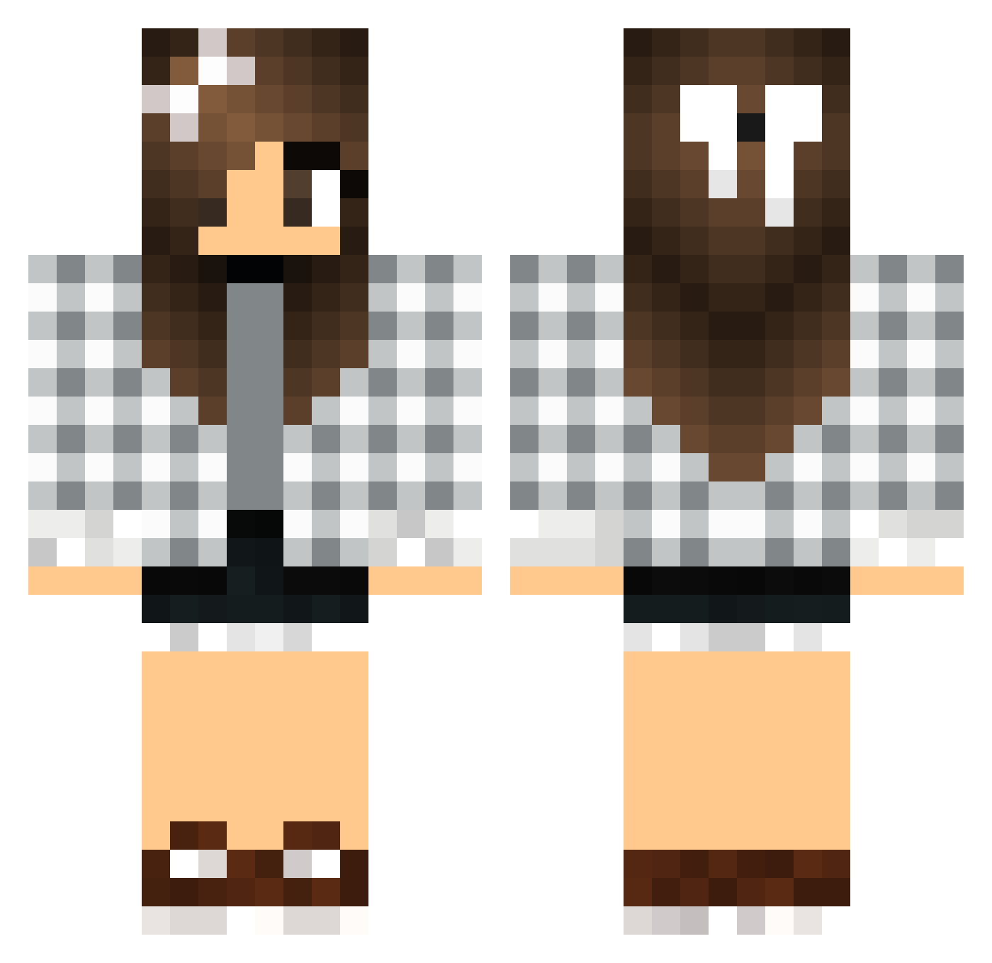 EDITHE Minecraft skin, front and back view