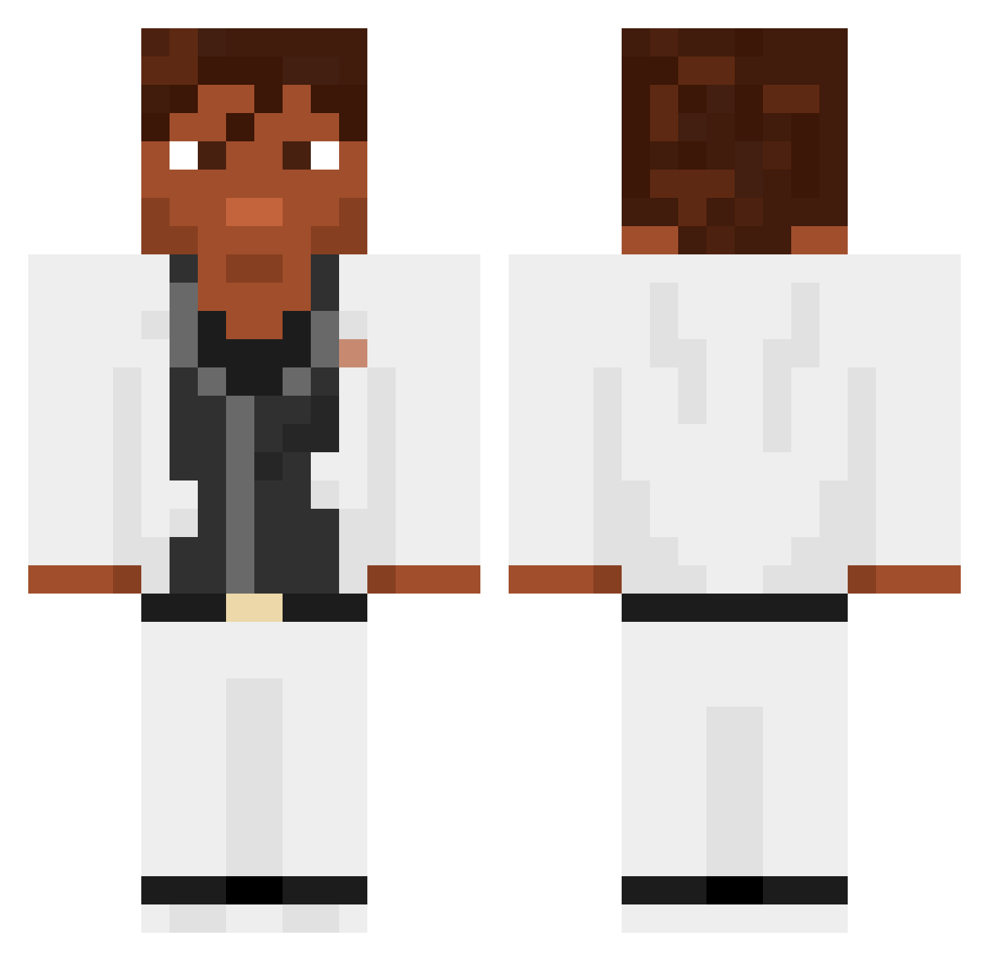 Kirisknes Minecraft skin, front and back view