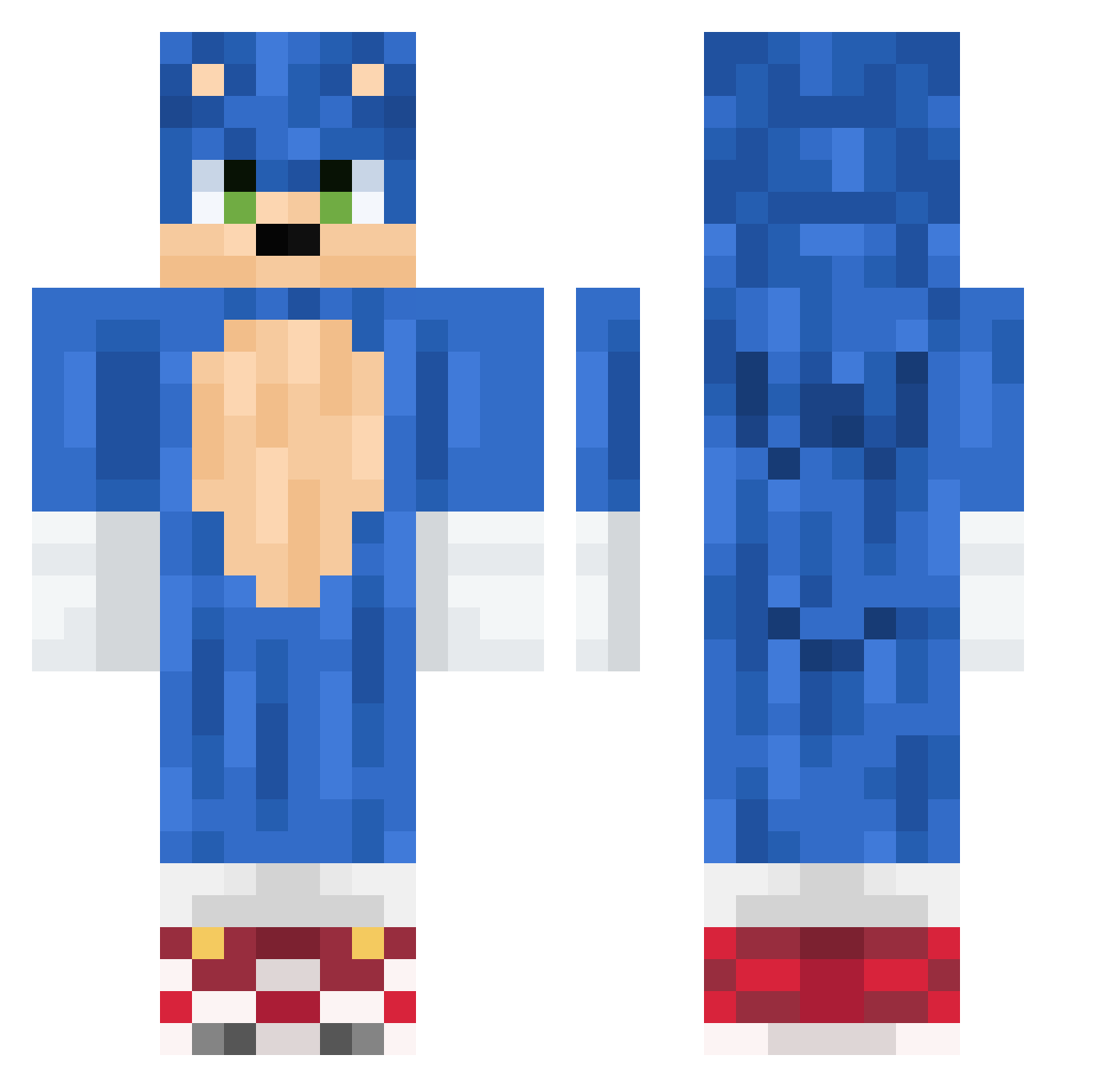 megimaja Minecraft skin, front and back view
