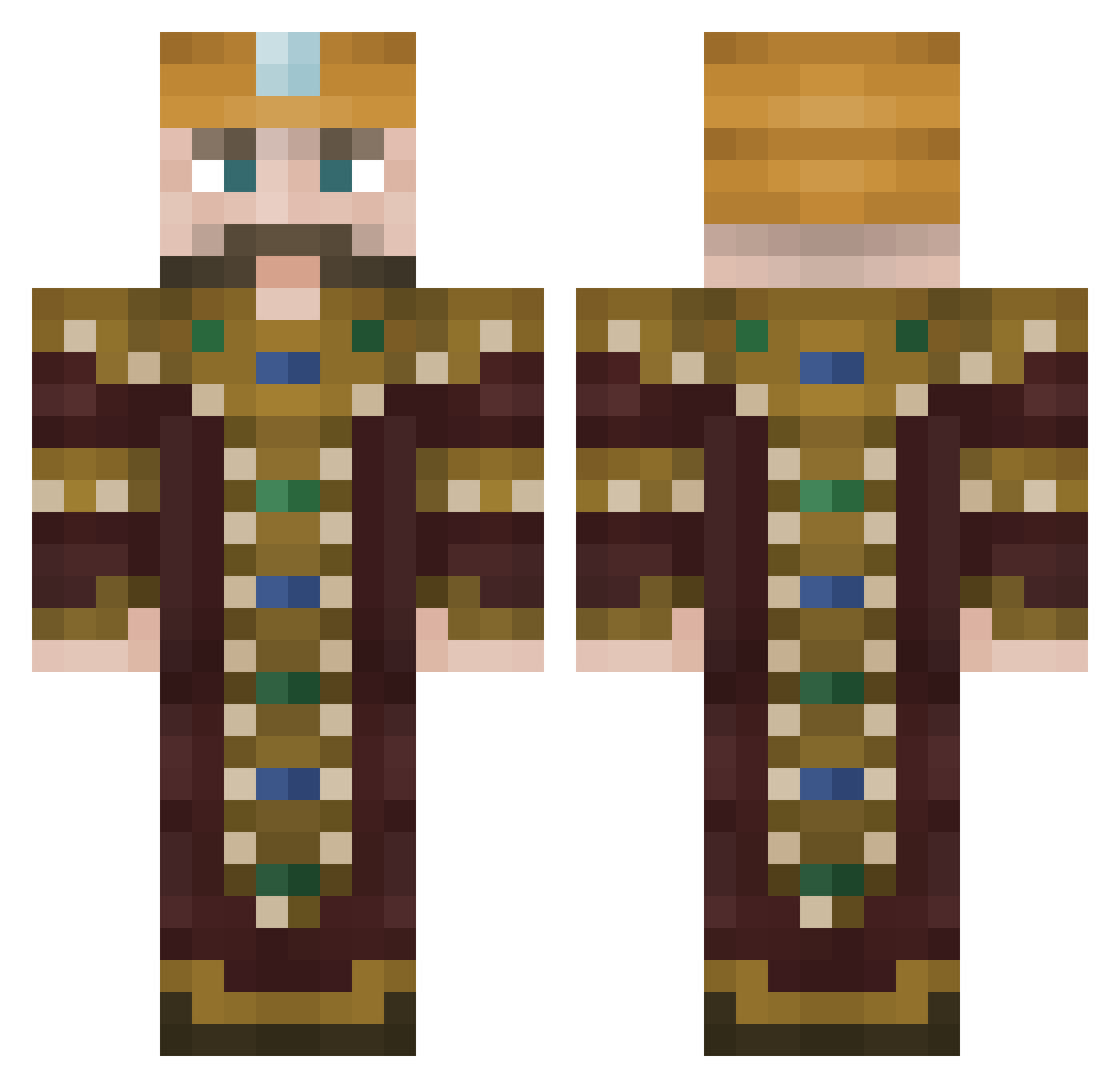 MC3D Minecraft skin, front and back view