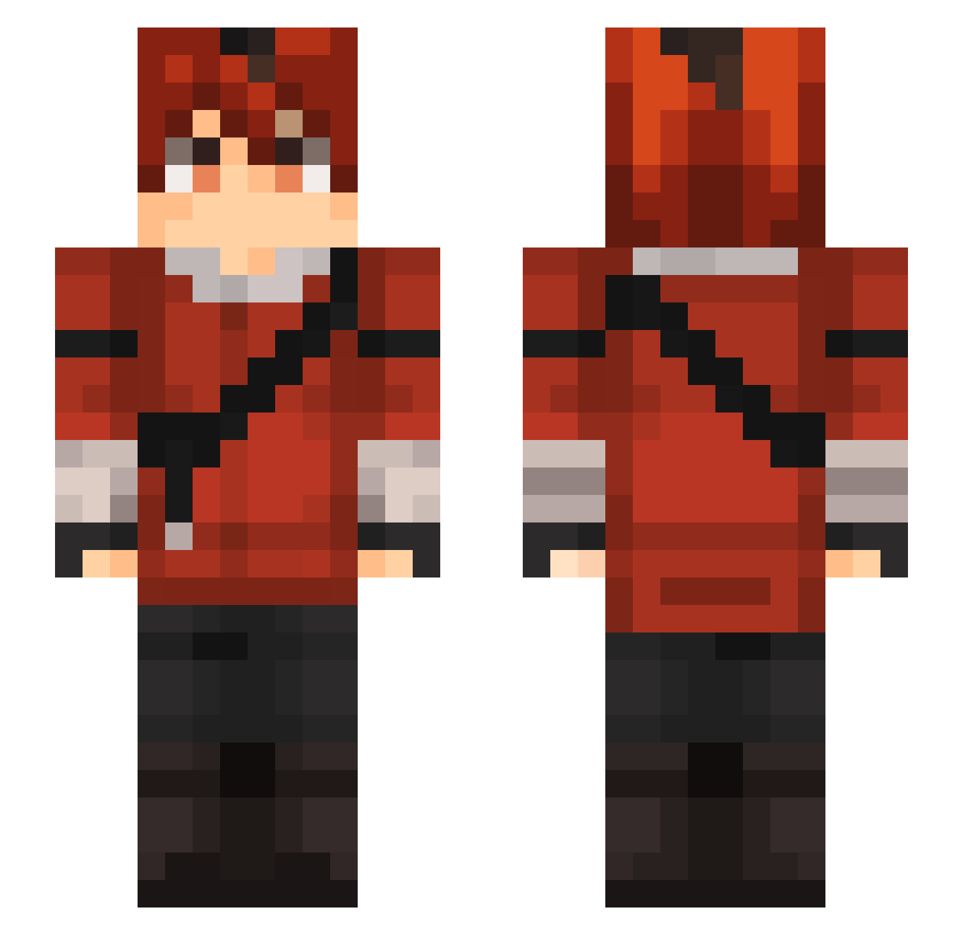 Tithonias Minecraft skin, front and back view