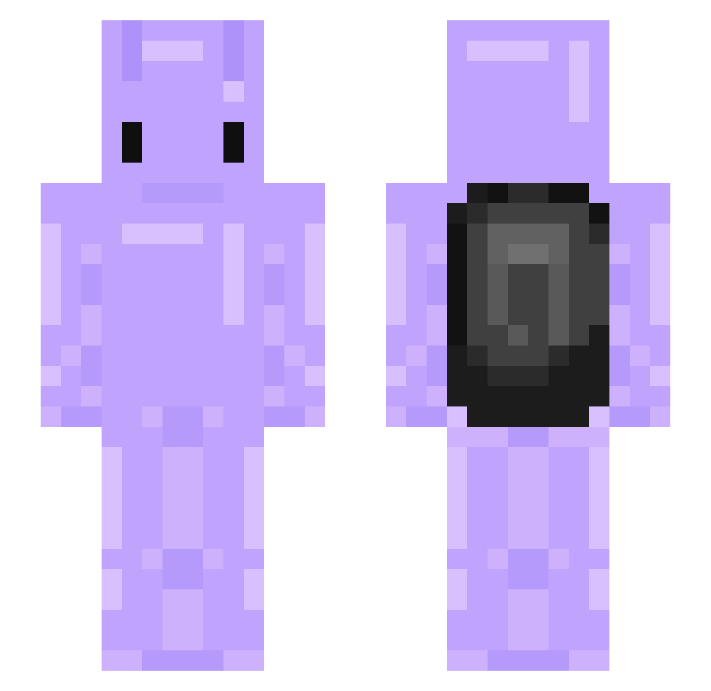SnailShellz Minecraft skin, front and back view