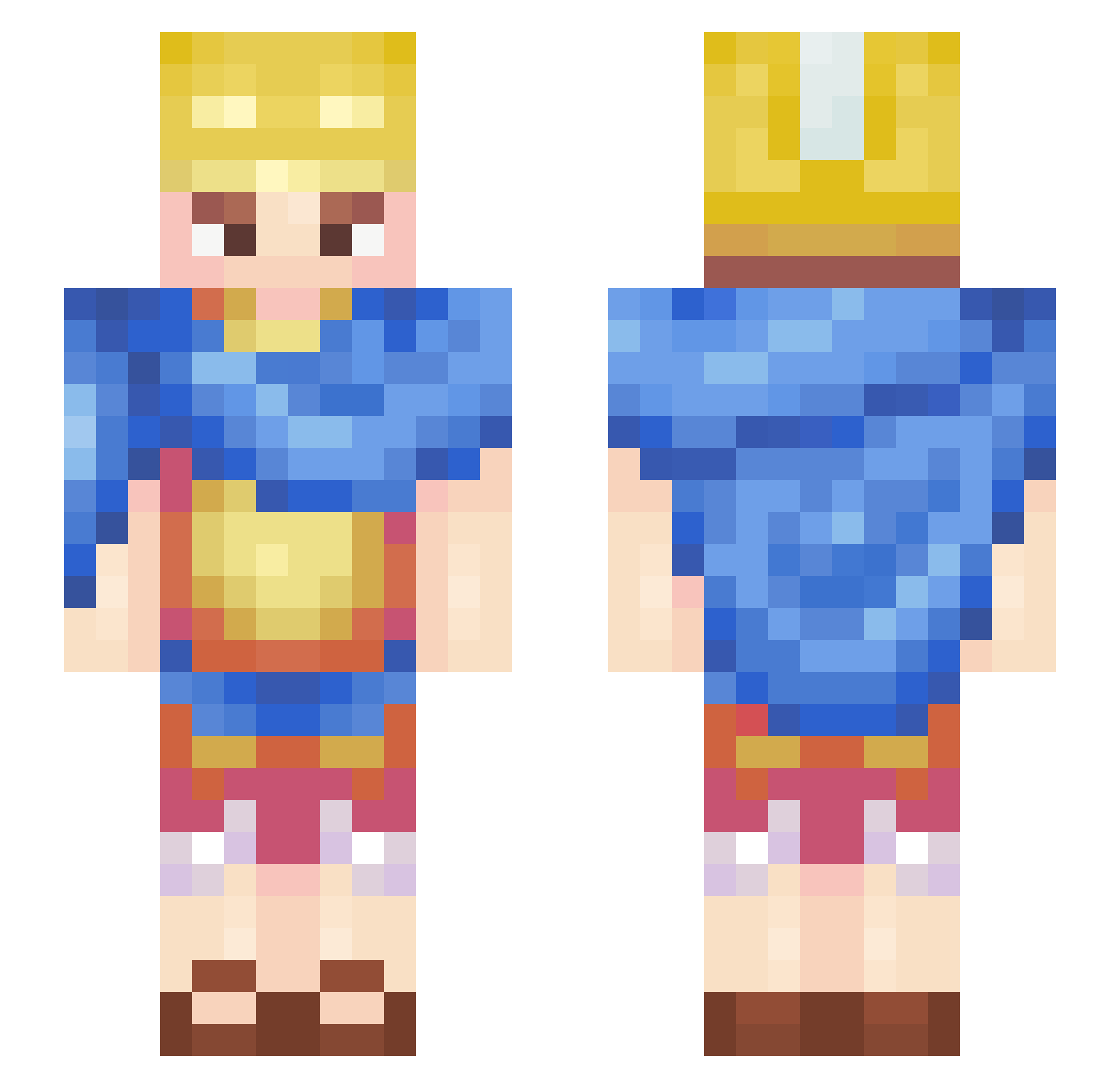 Hellenic_Minoan Minecraft skin, front and back view