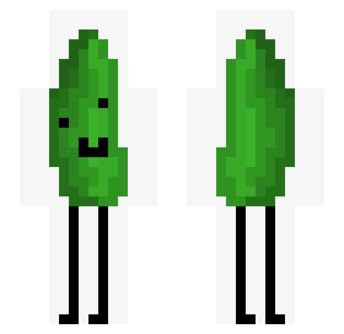 Teamholm Minecraft skin, front and back view