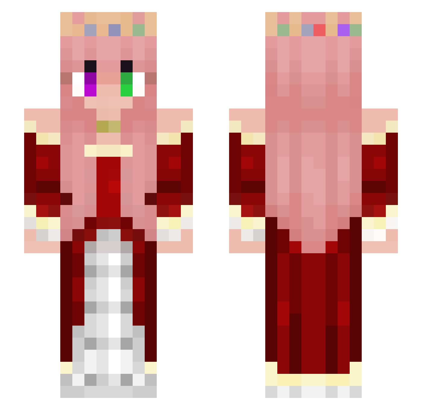 Nam0iSan Minecraft skin, front and back view