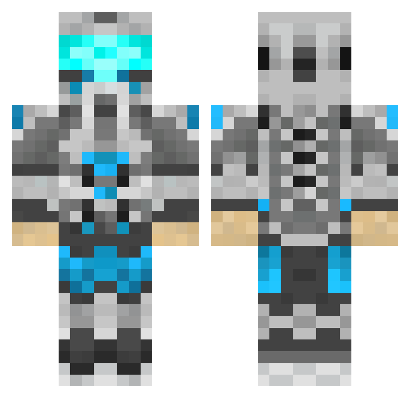 Cannoning Minecraft skin, front and back view
