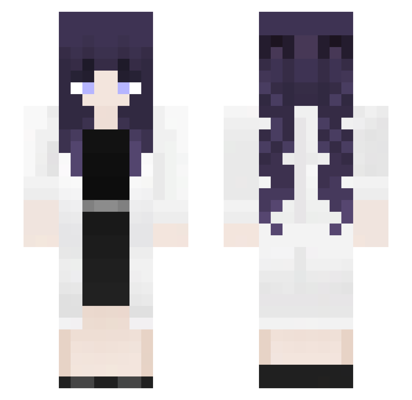 Zxnth Minecraft skin, front and back view