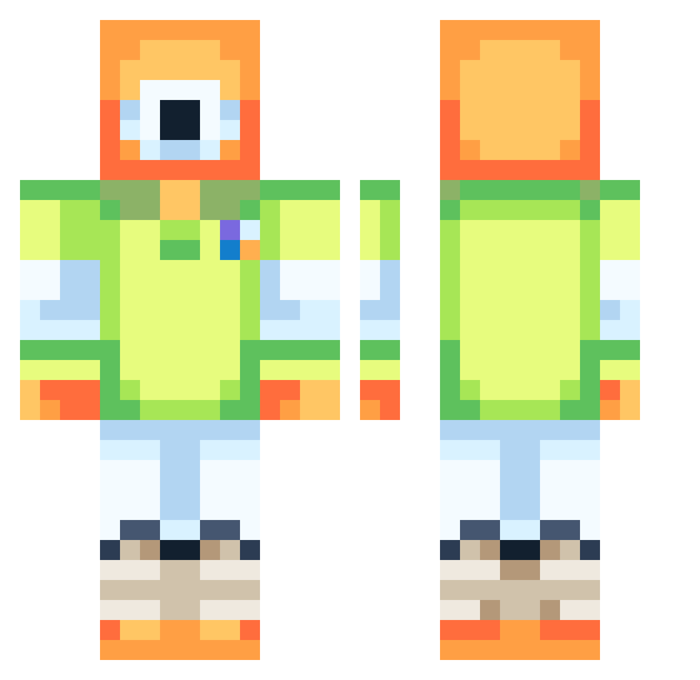 Iceman11205 Minecraft skin, front and back view