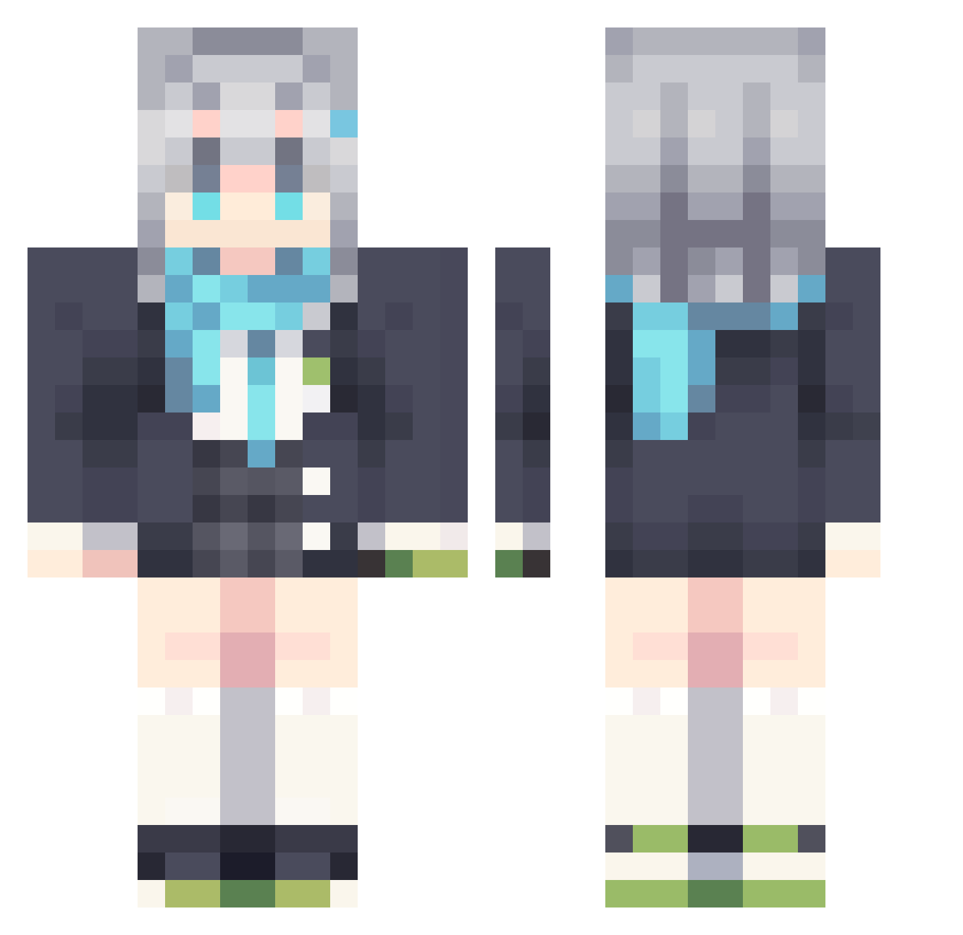 Nachakham Minecraft skin, front and back view