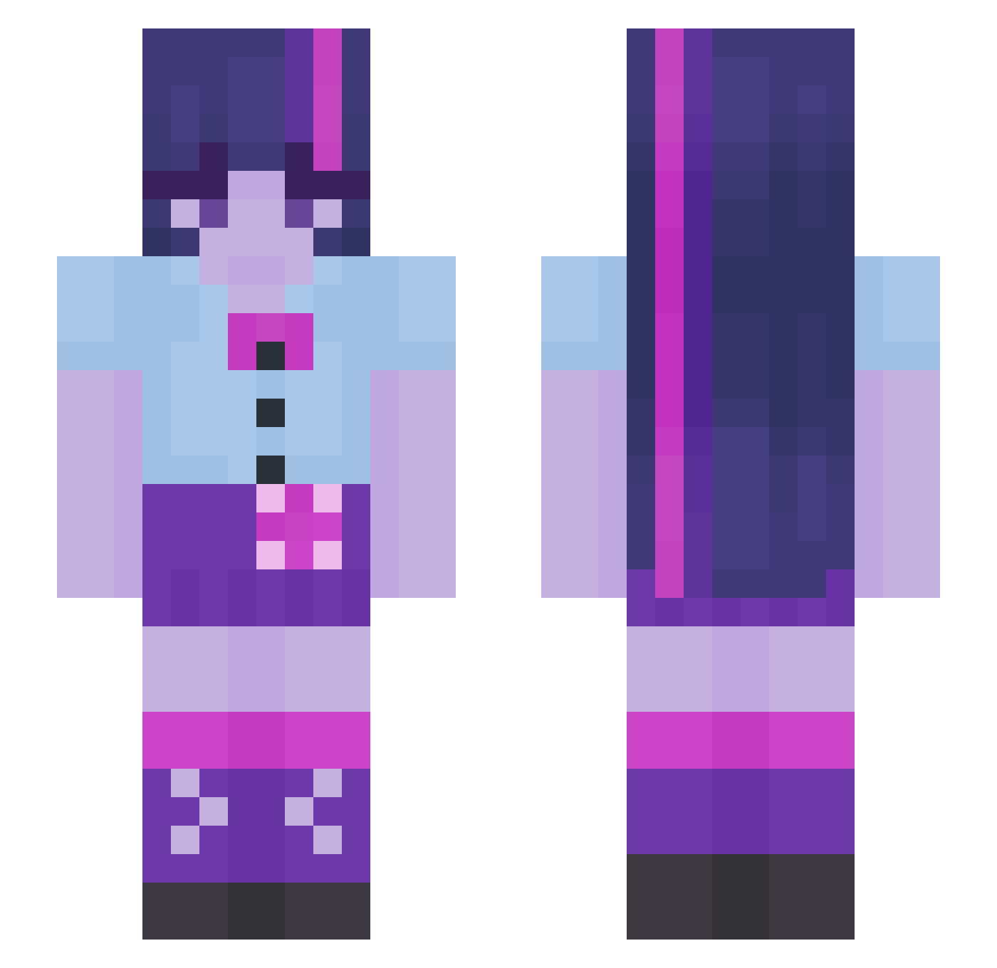 mylittlep0nyfan_ Minecraft skin, front and back view