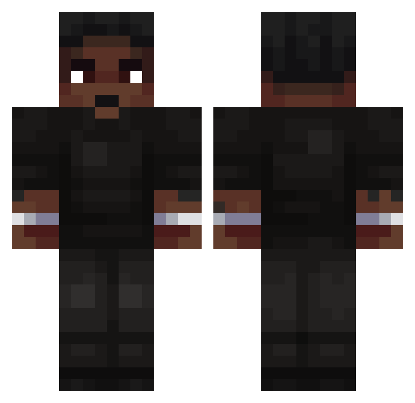 UBIVATOR666 Minecraft skin, front and back view