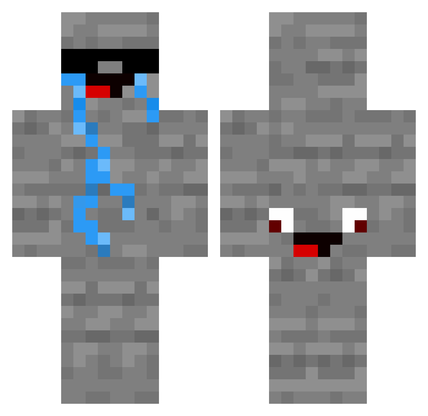 Pimelsalatmois Minecraft skin, front and back view