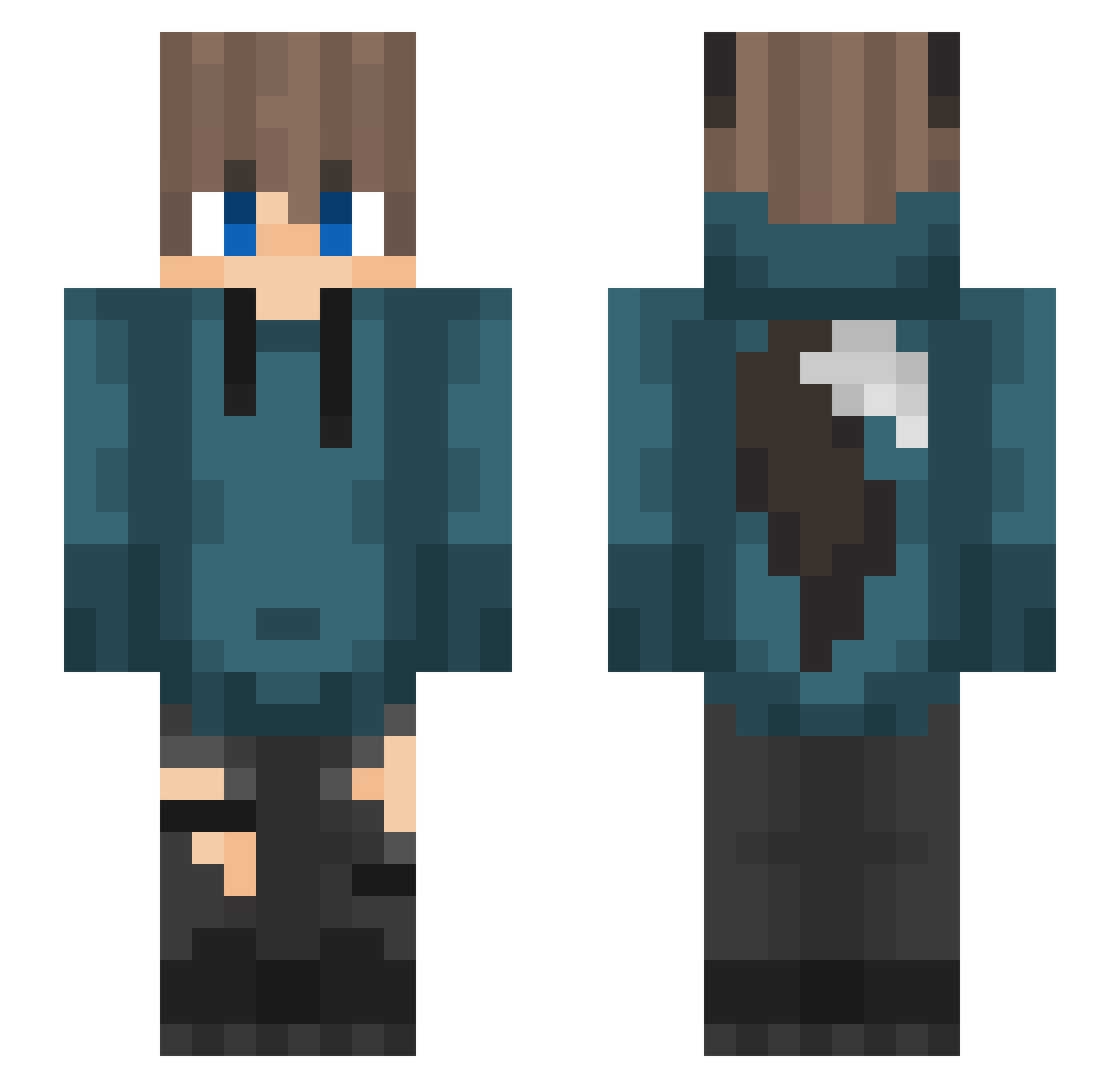 rangent Minecraft skin, front and back view