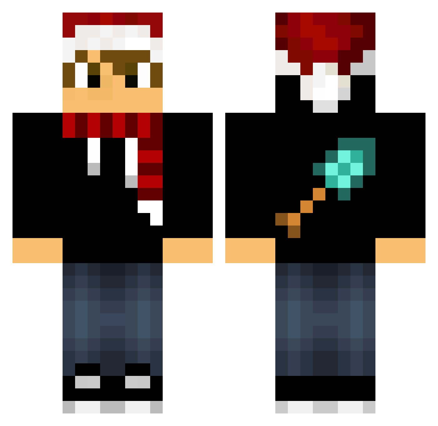 Virginity Minecraft skin, front and back view