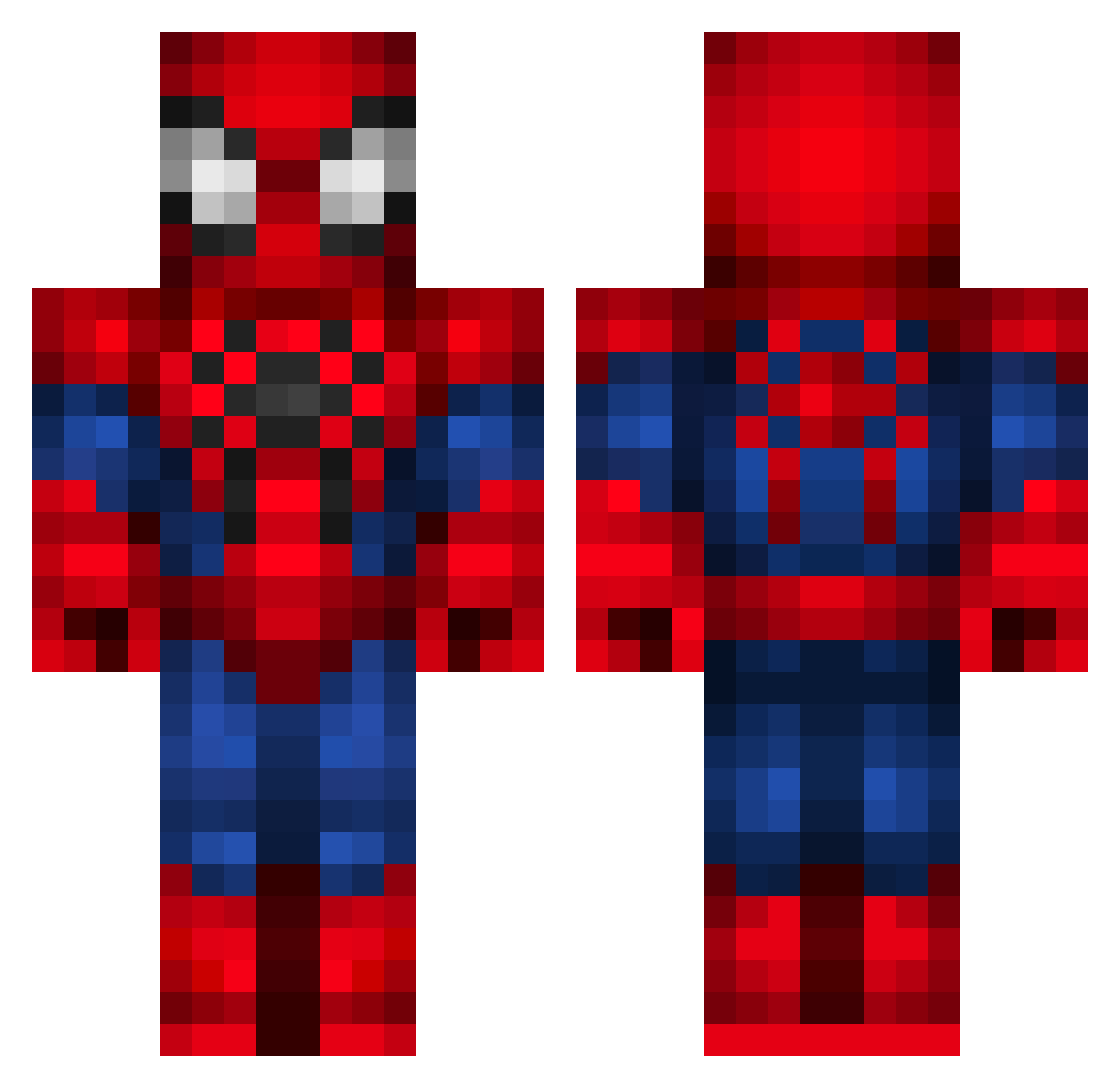 DanielHuman Minecraft skin, front and back view