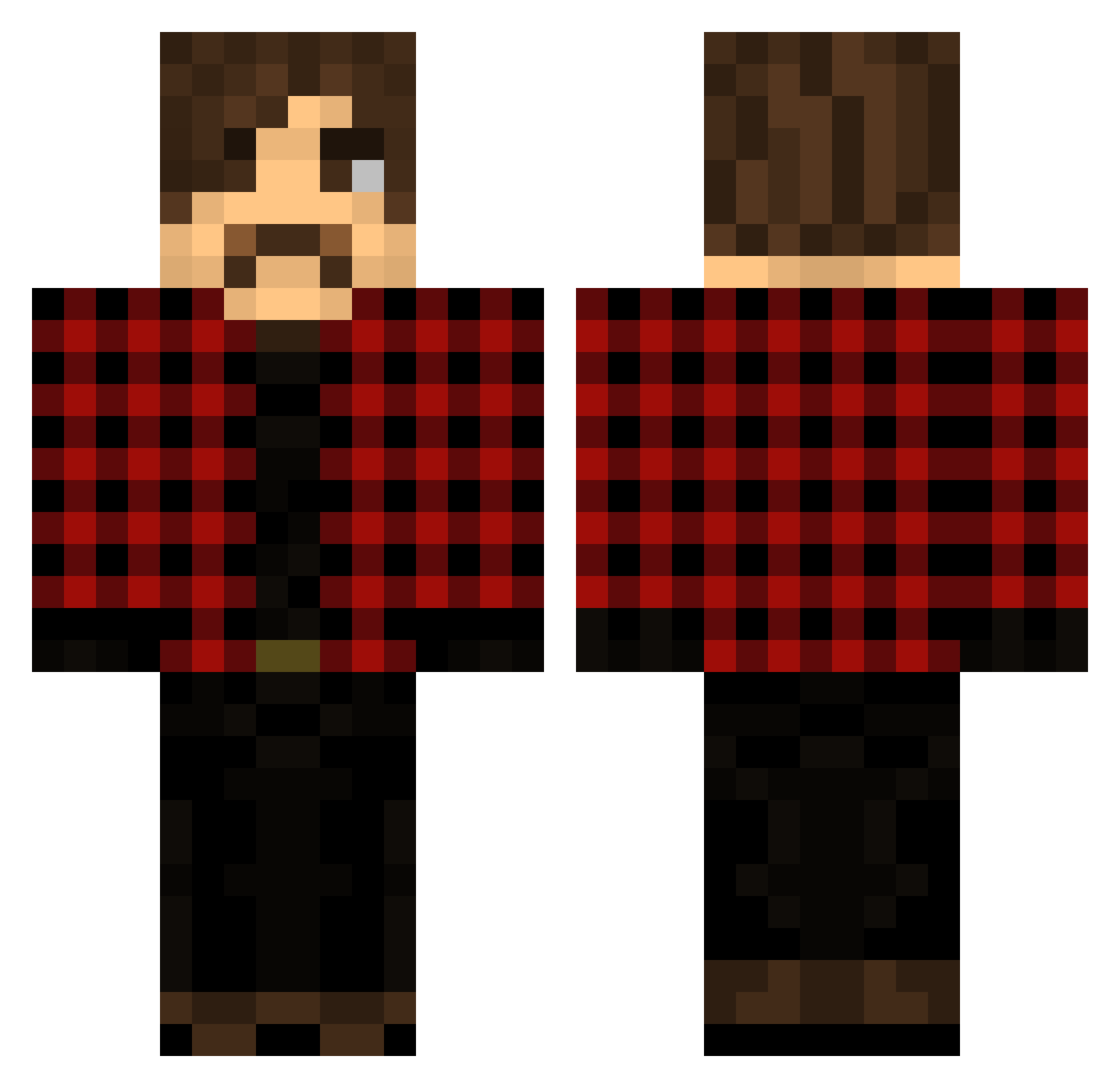 Waineright Minecraft skin, front and back view