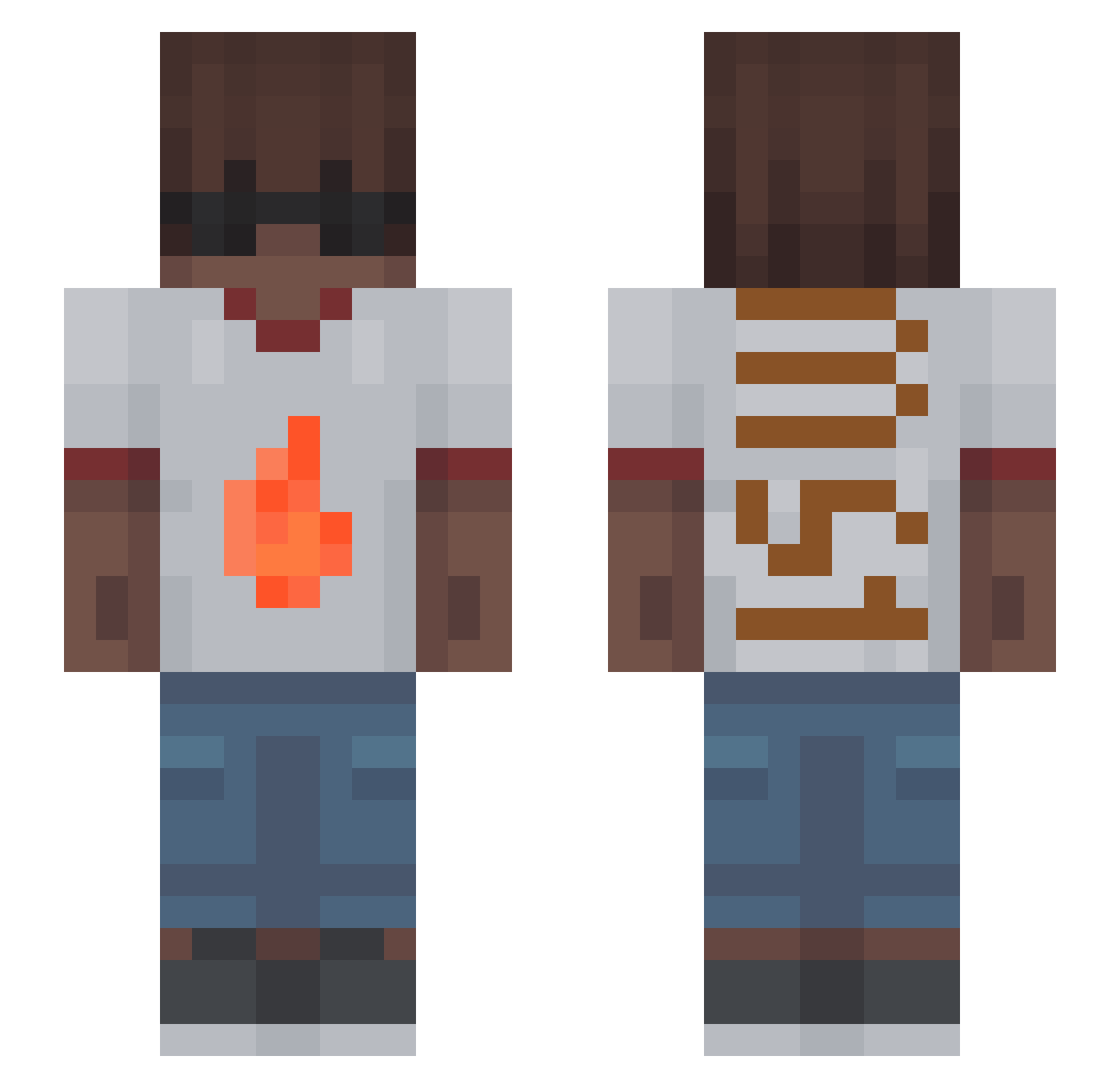 a_yn Minecraft skin, front and back view