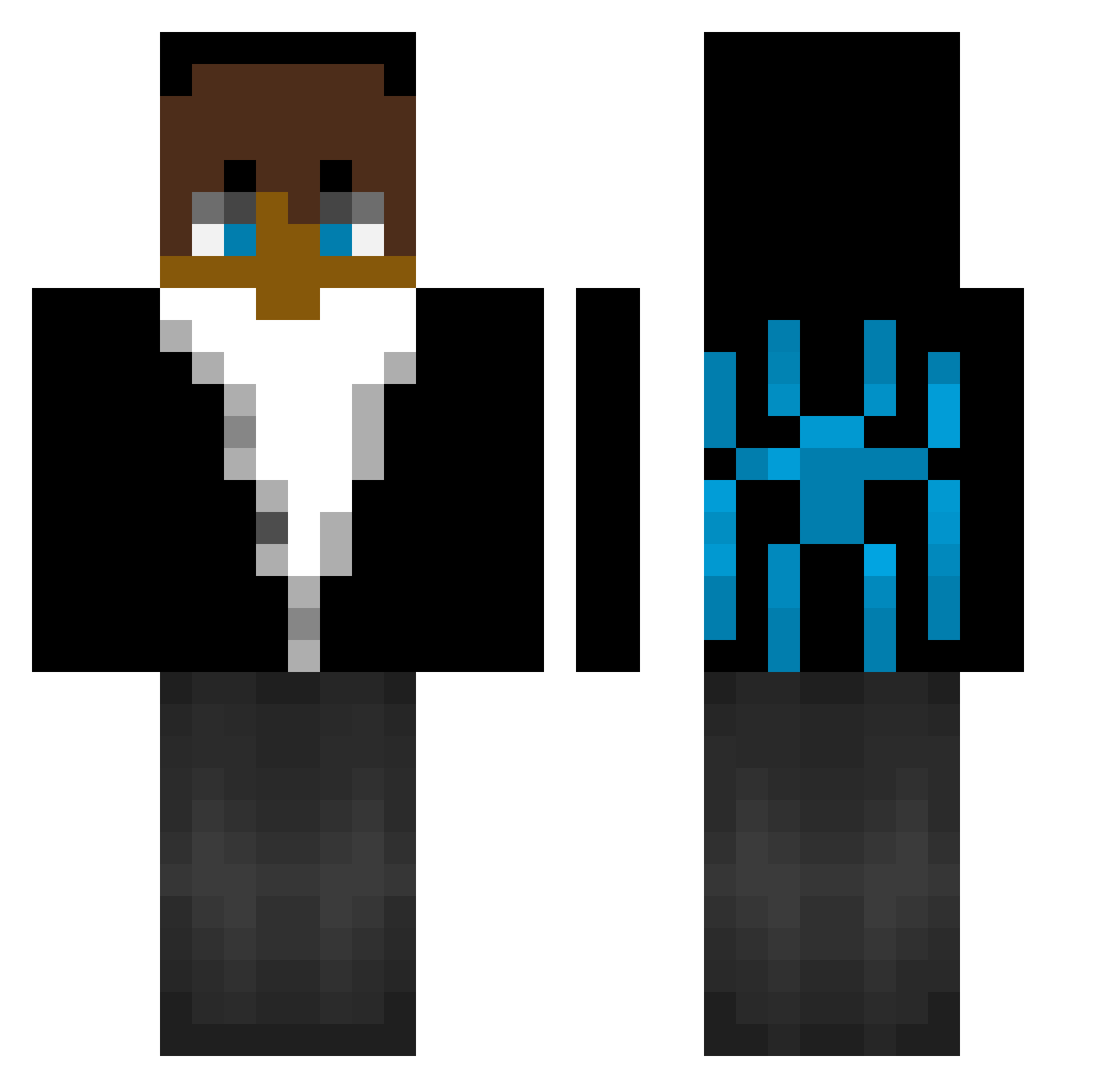 qryzo Minecraft skin, front and back view