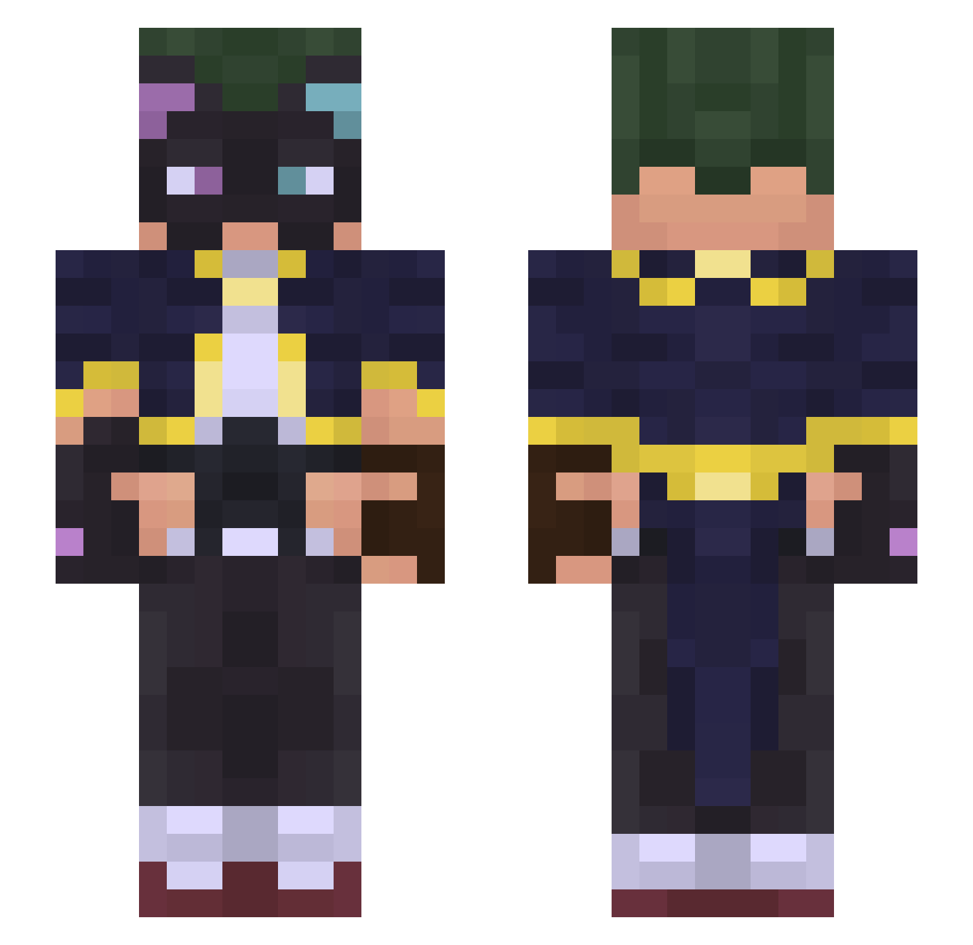 Gogonegog Minecraft skin, front and back view