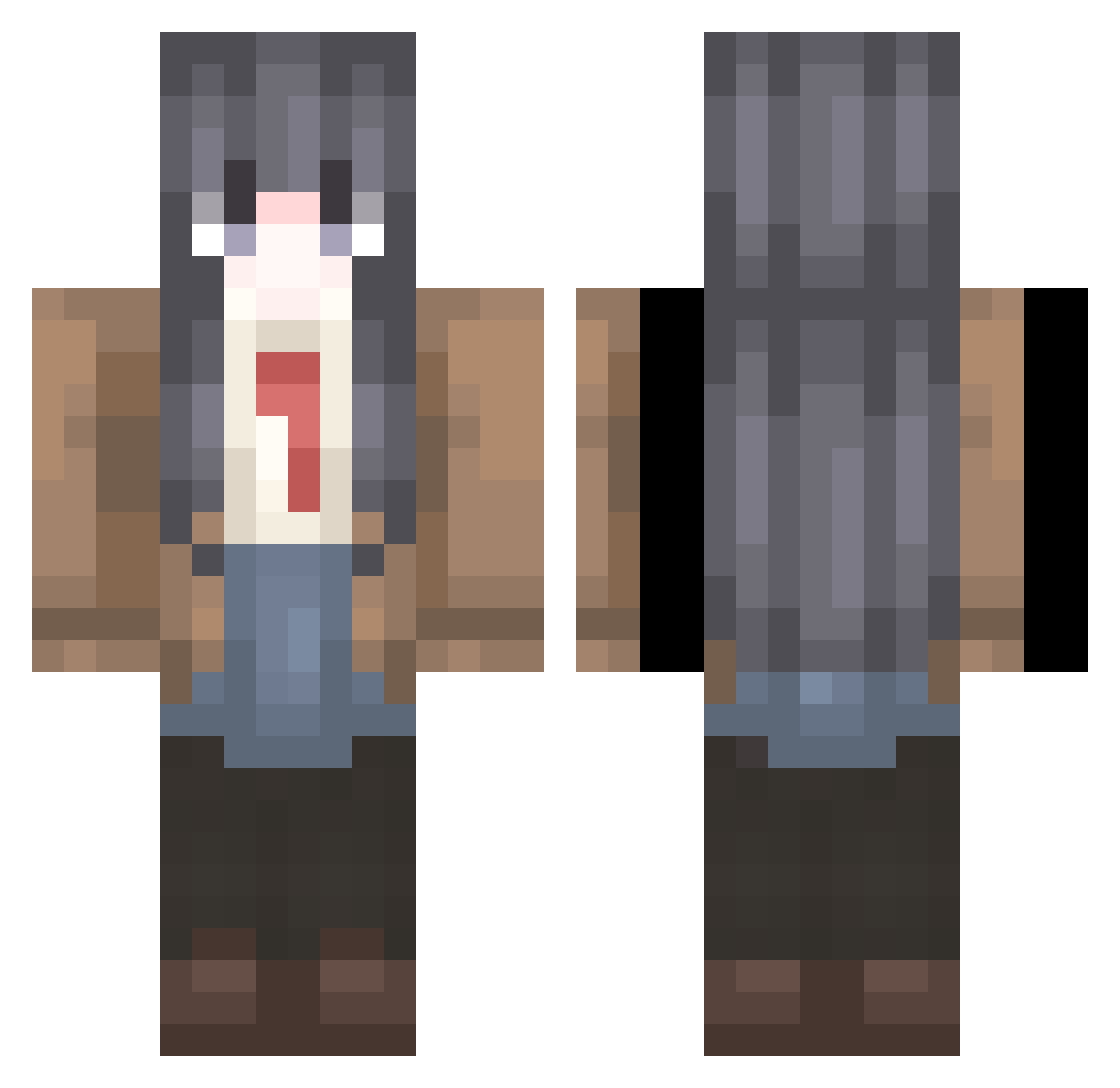 Chus1709 Minecraft skin, front and back view