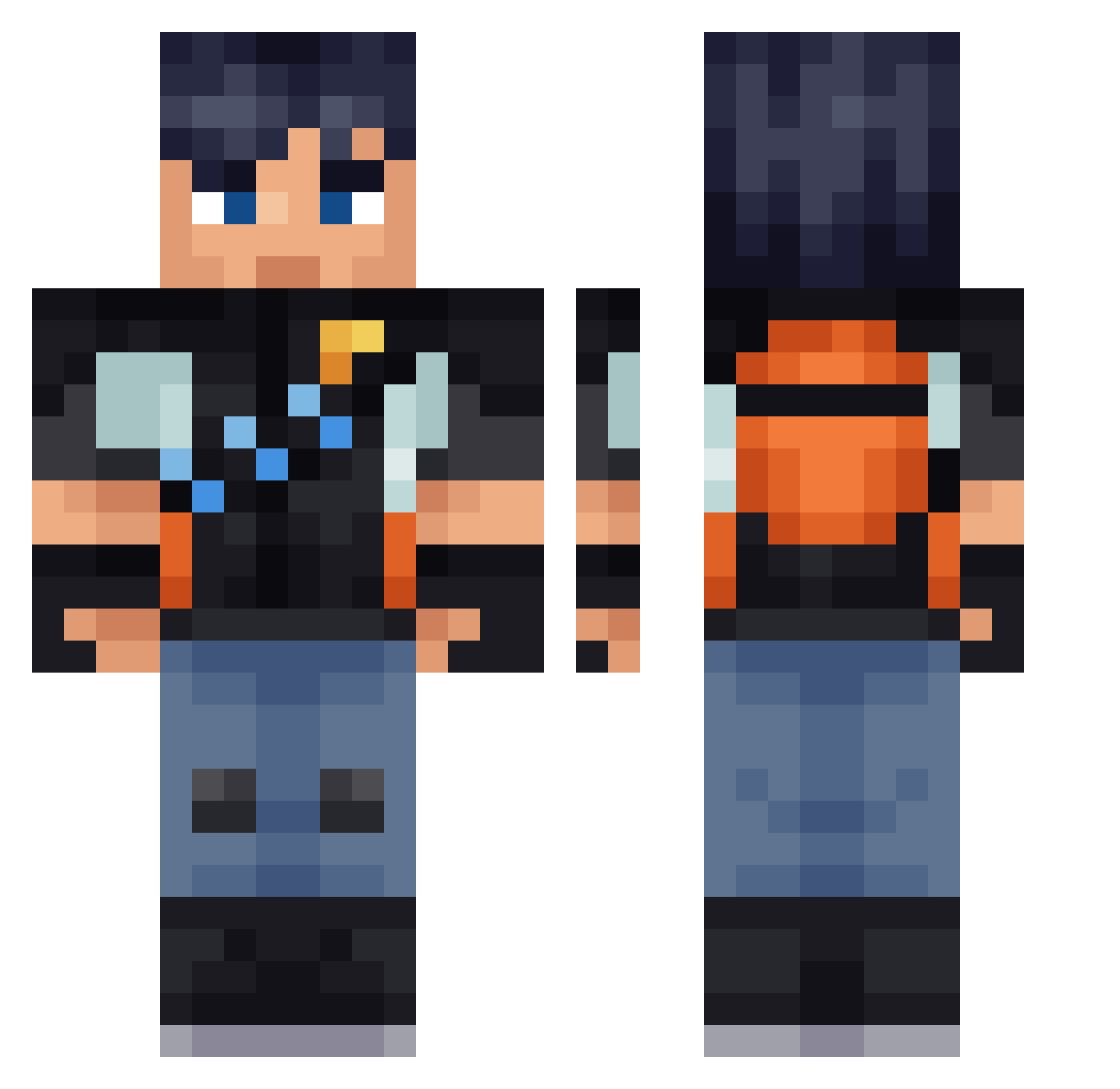 Dinis_Cr8 Minecraft skin, front and back view