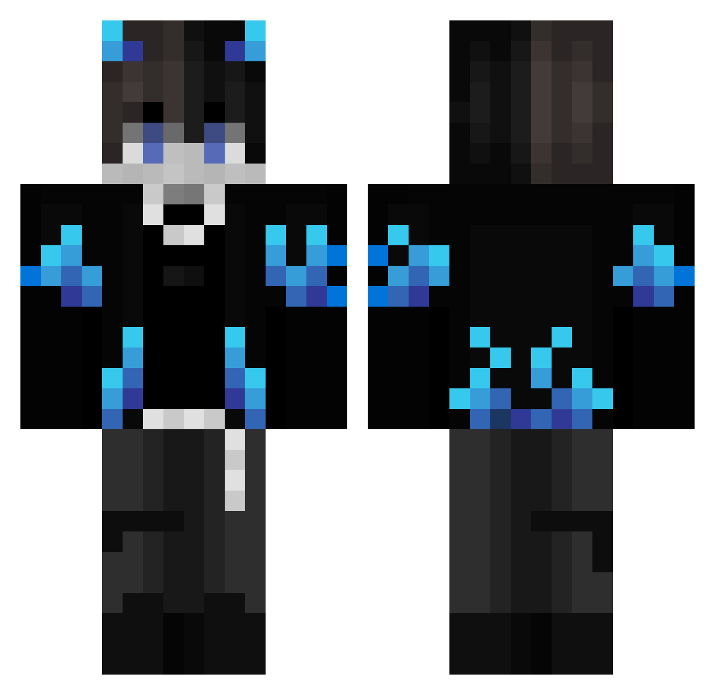 Ediva Minecraft skin, front and back view