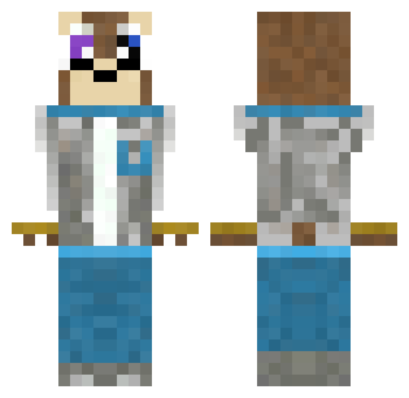 Tucklish Minecraft skin, front and back view