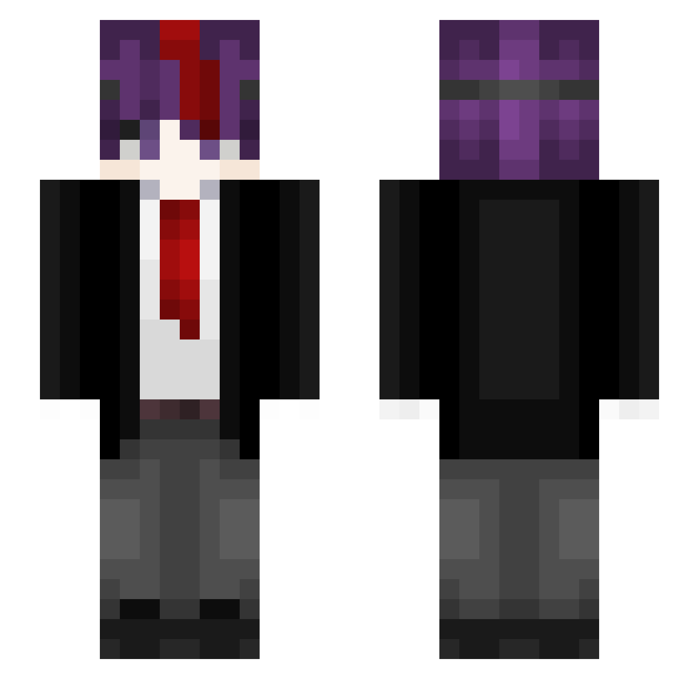 Poisem Minecraft skin, front and back view
