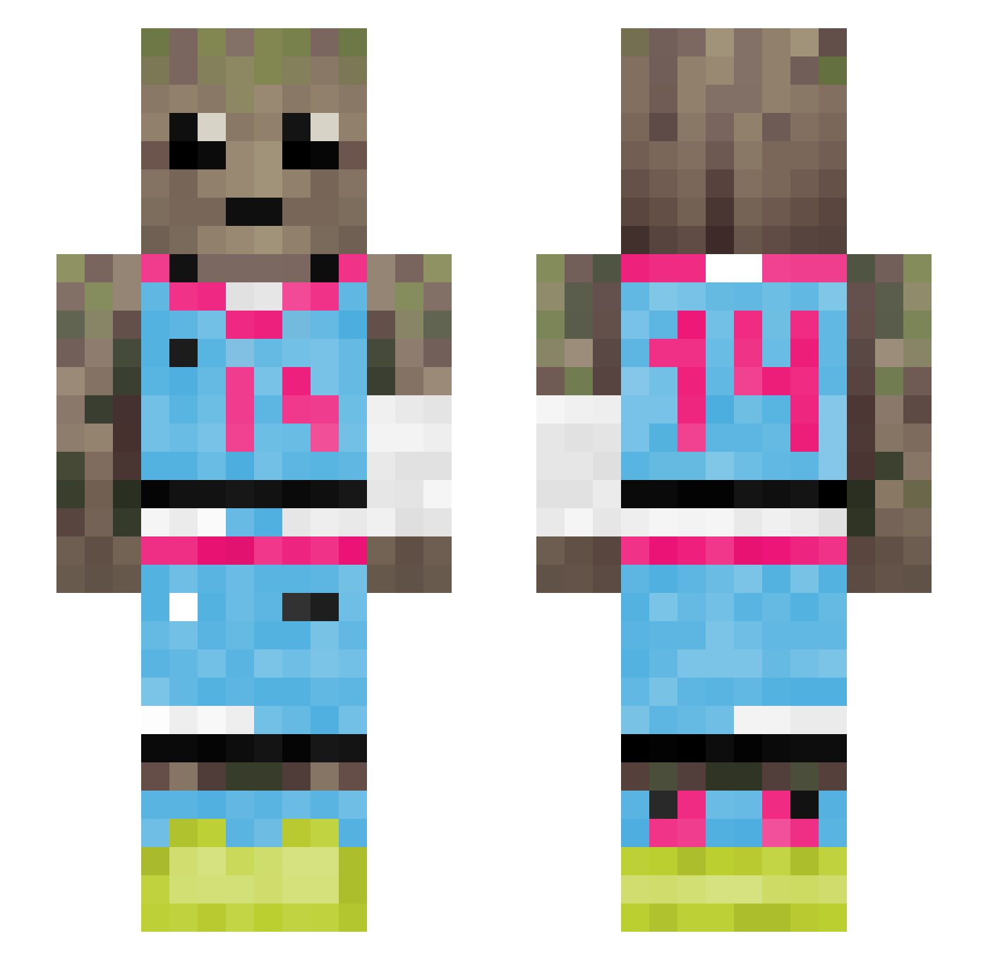 Kantdance Minecraft skin, front and back view