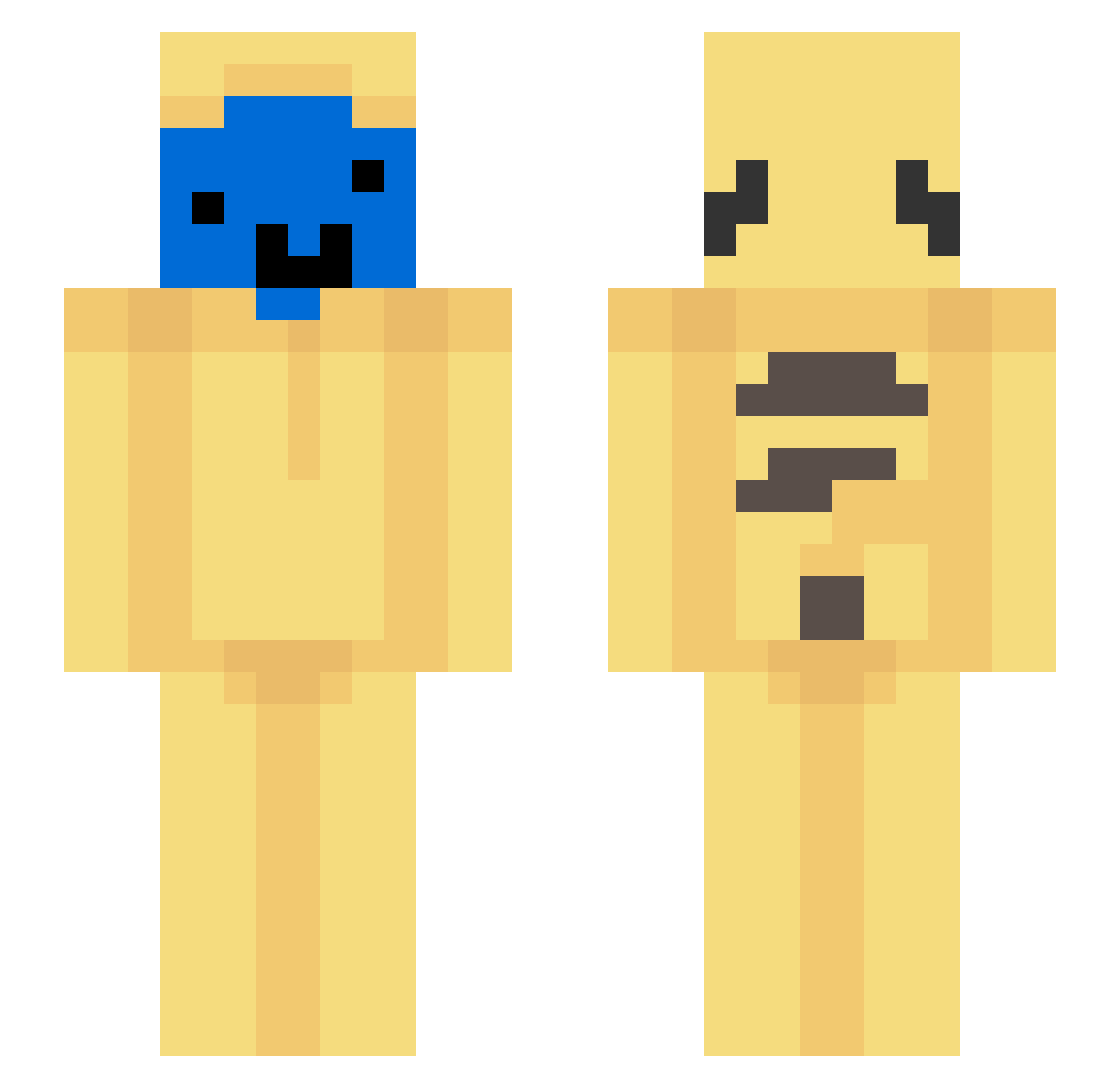 Selsal Minecraft skin, front and back view
