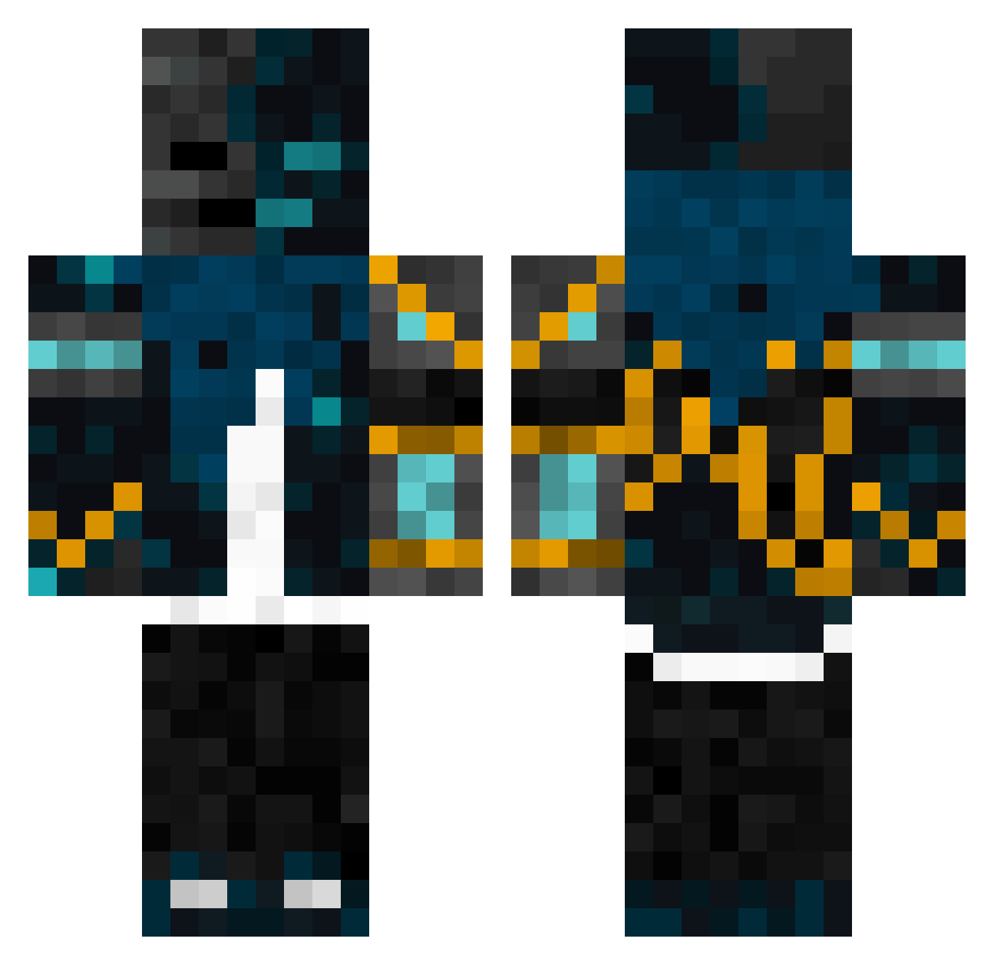PrinceOlympus Minecraft skin, front and back view