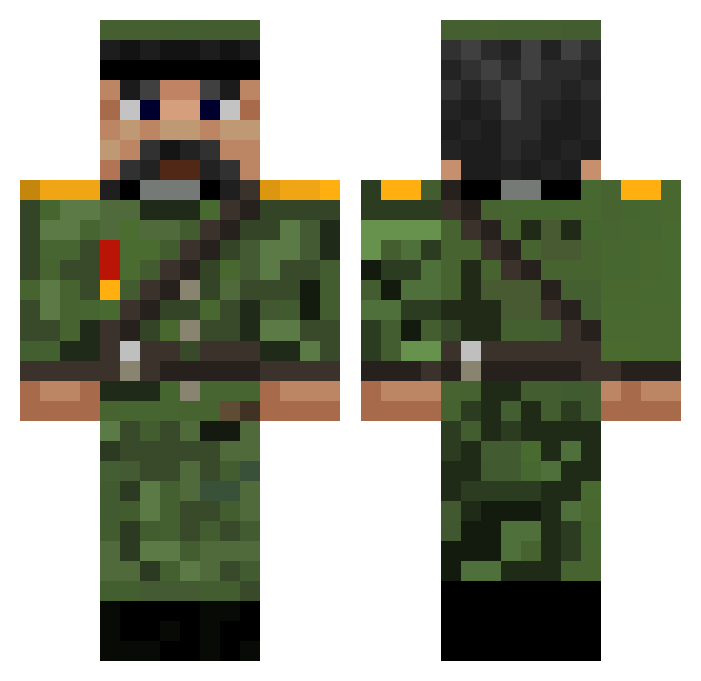Tomaszek2 Minecraft skin, front and back view