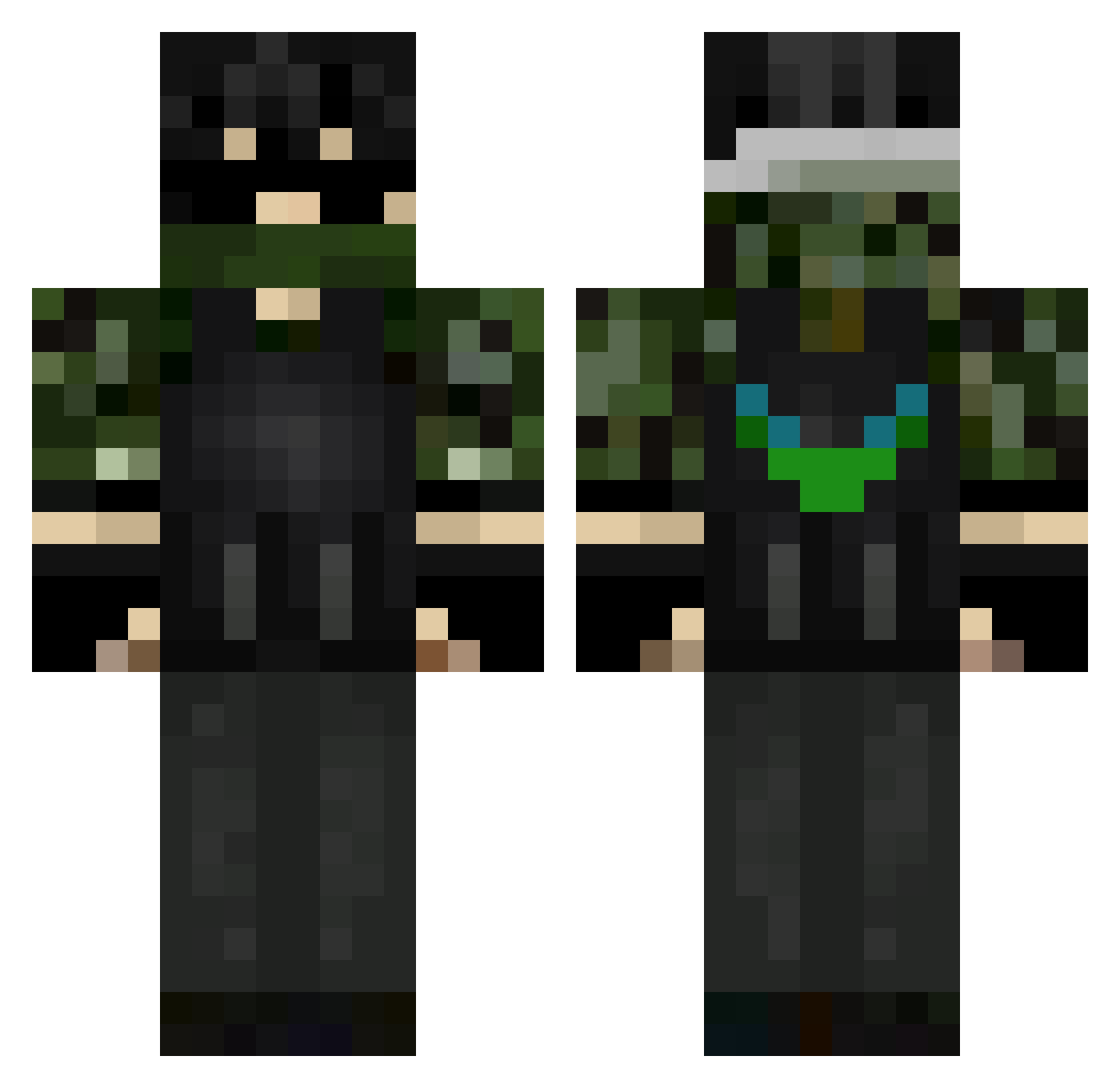 Lazy_Fla Minecraft skin, front and back view