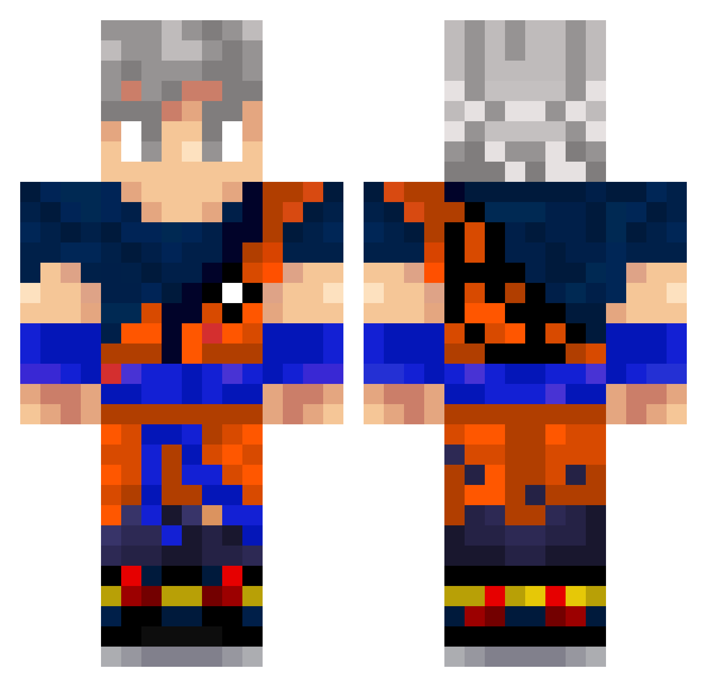 alzxmzx Minecraft skin, front and back view