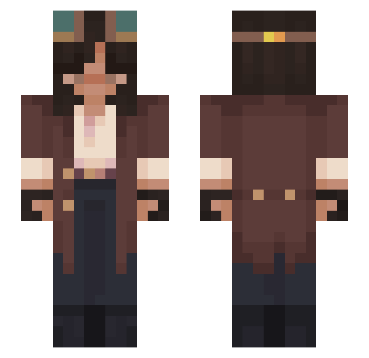 Valuma Minecraft skin, front and back view