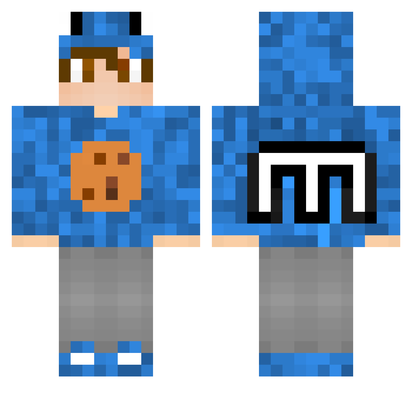 luisop60 Minecraft skin, front and back view