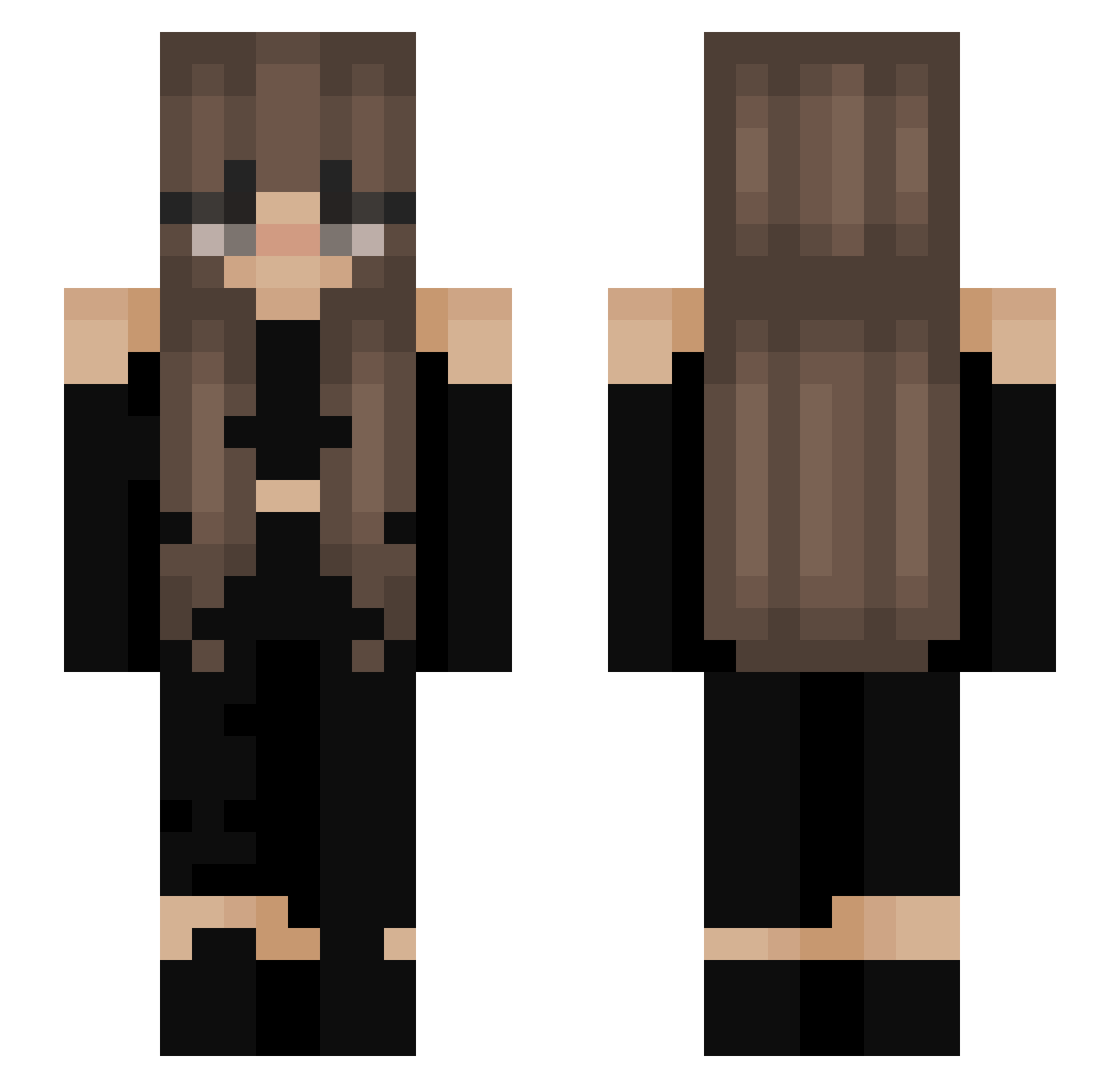Bouncily Minecraft skin, front and back view