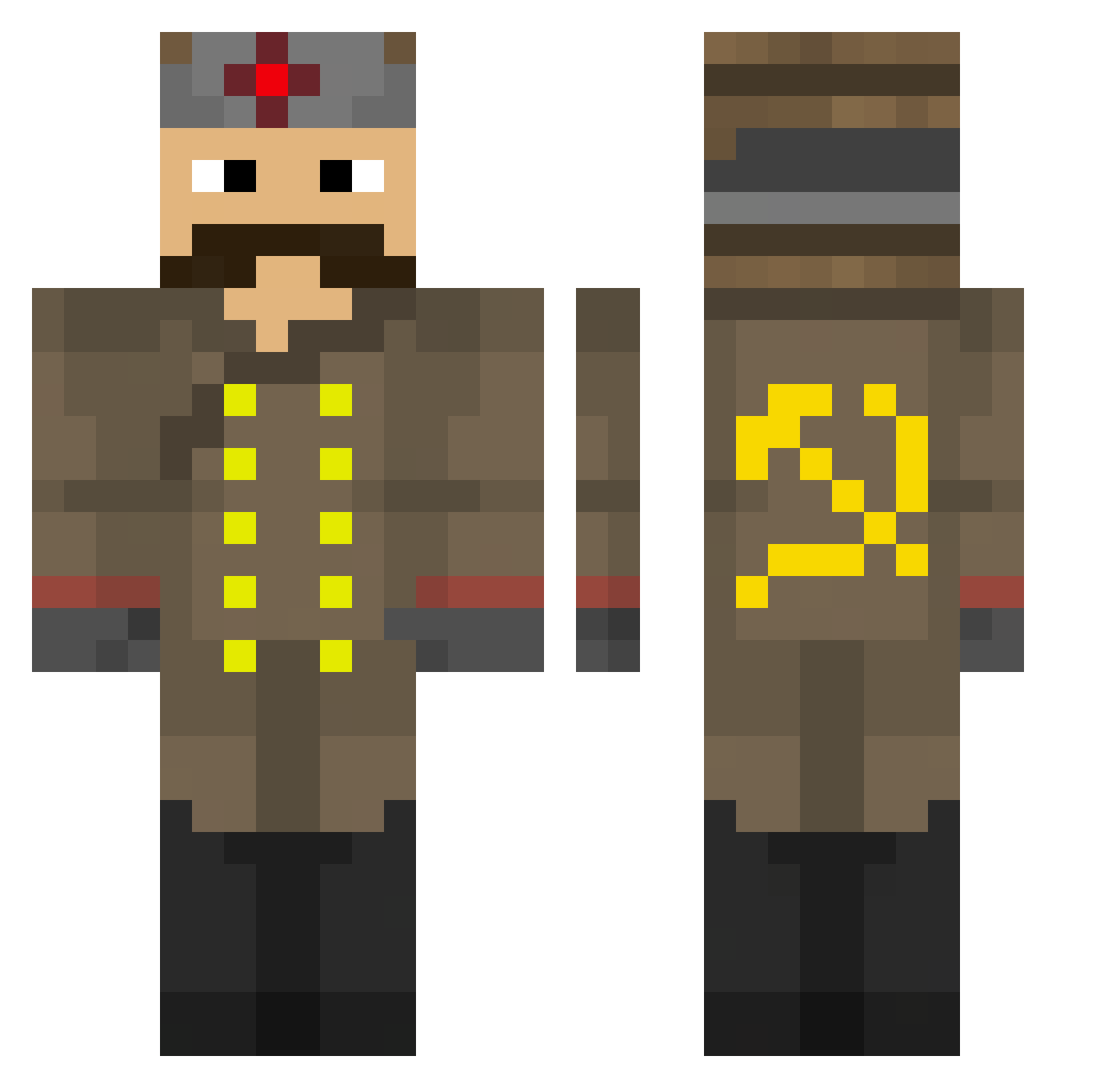Kushpaffer Minecraft skin, front and back view