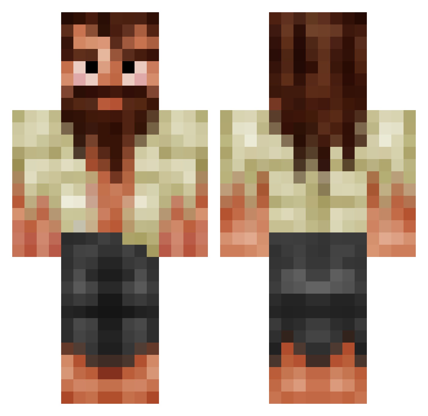 SucukYSL Minecraft skin, front and back view
