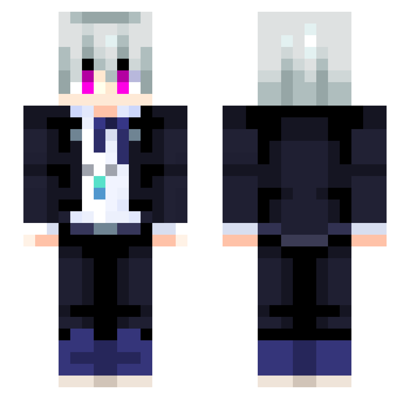 nathanaelasaurus Minecraft skin, front and back view