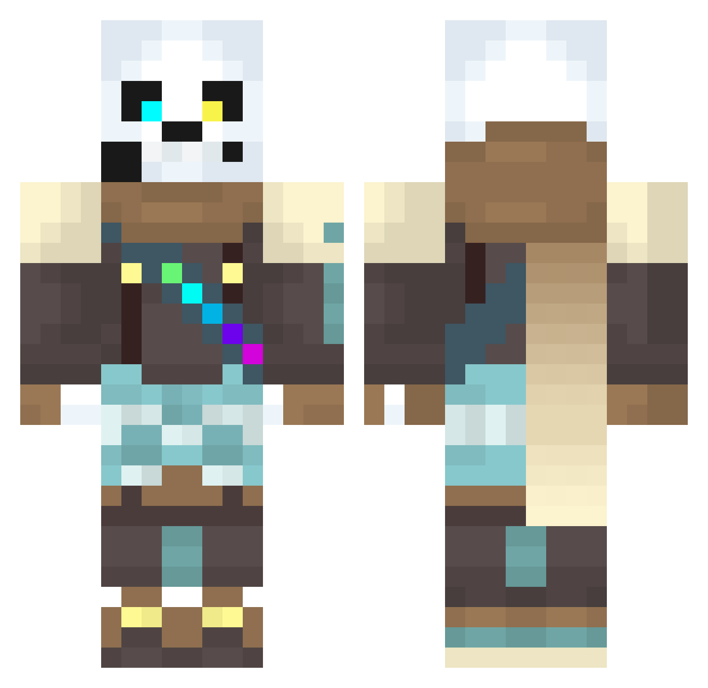 Trilinear Minecraft skin, front and back view